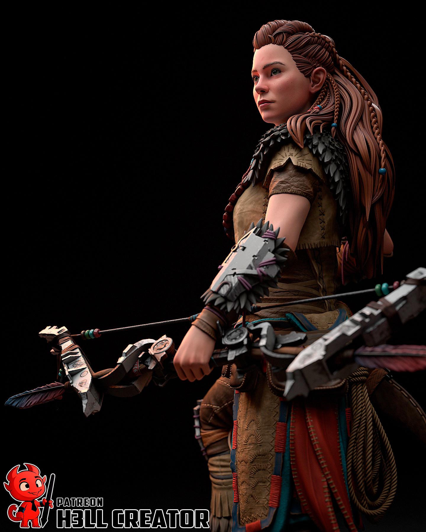 Aloy Garage Kit | Fanmade Model by h3llCreator | Retro futuristic huntress | 3D Printed