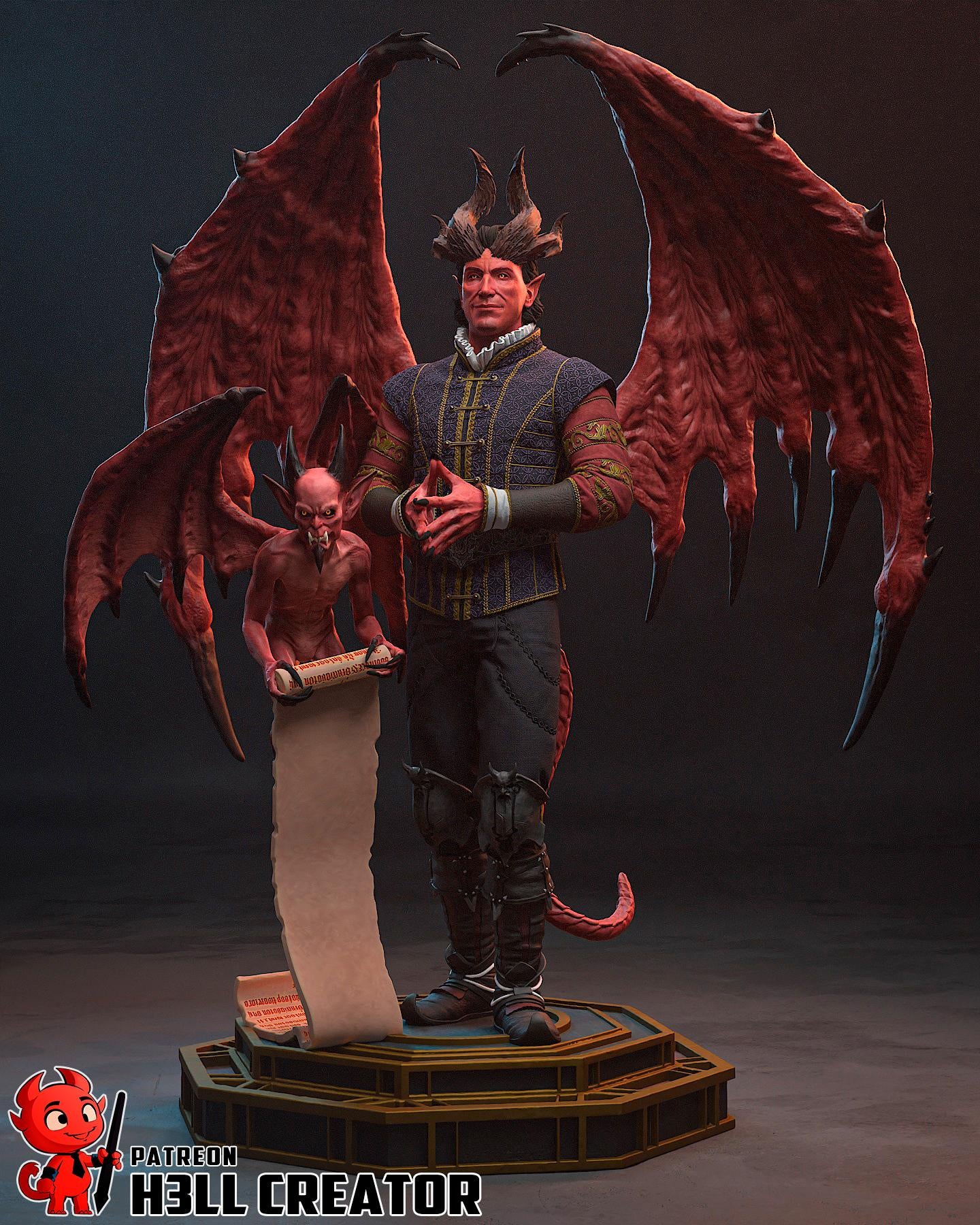 Baldur's Gate 3 Raphael Garage Kit | Fanmade Model by h3ll creator | The devil landlord | 3D Printed