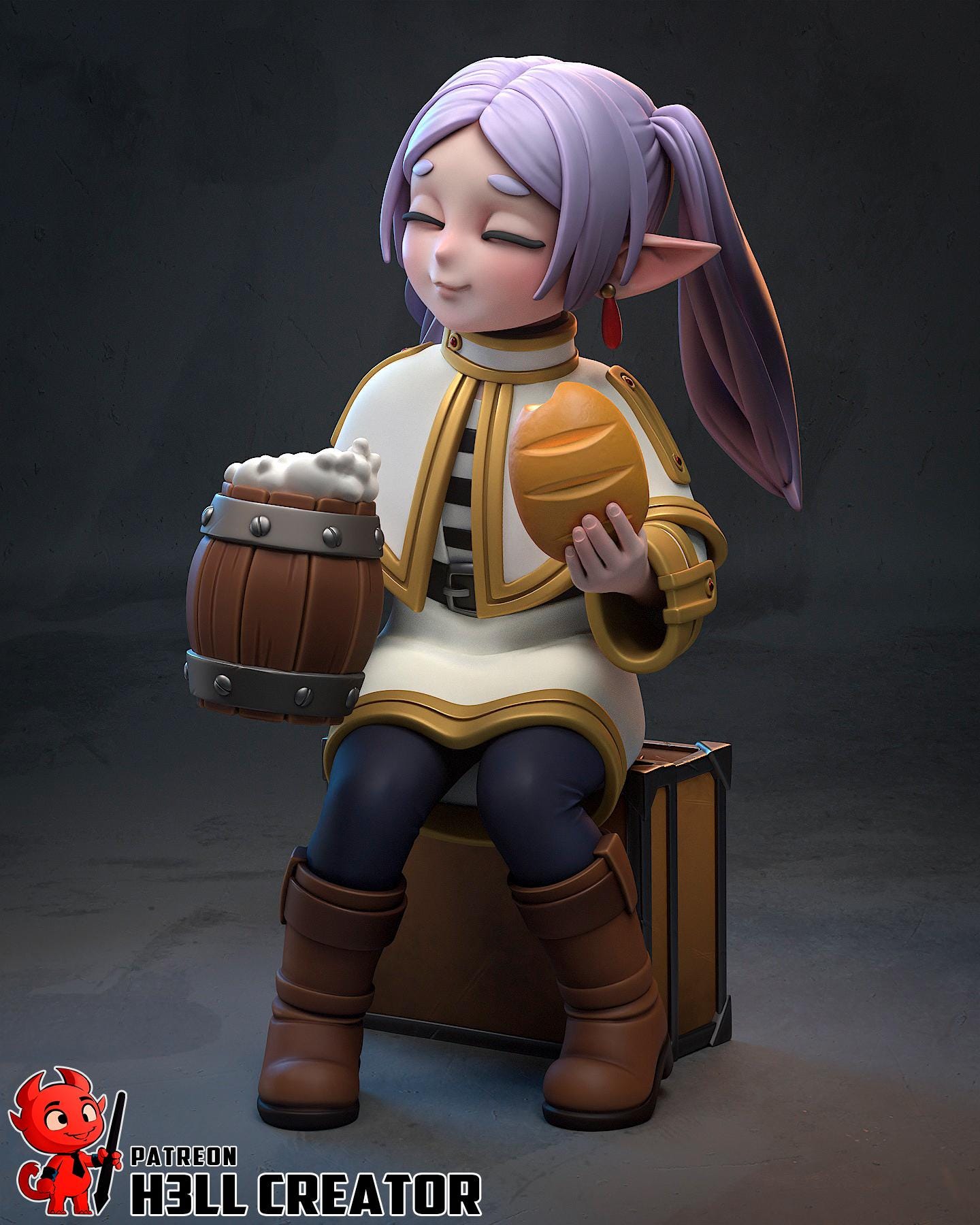 Chibi Elf Garage Kit | Fanmade Model by h3llCreator | Very old elf | 3D Printed