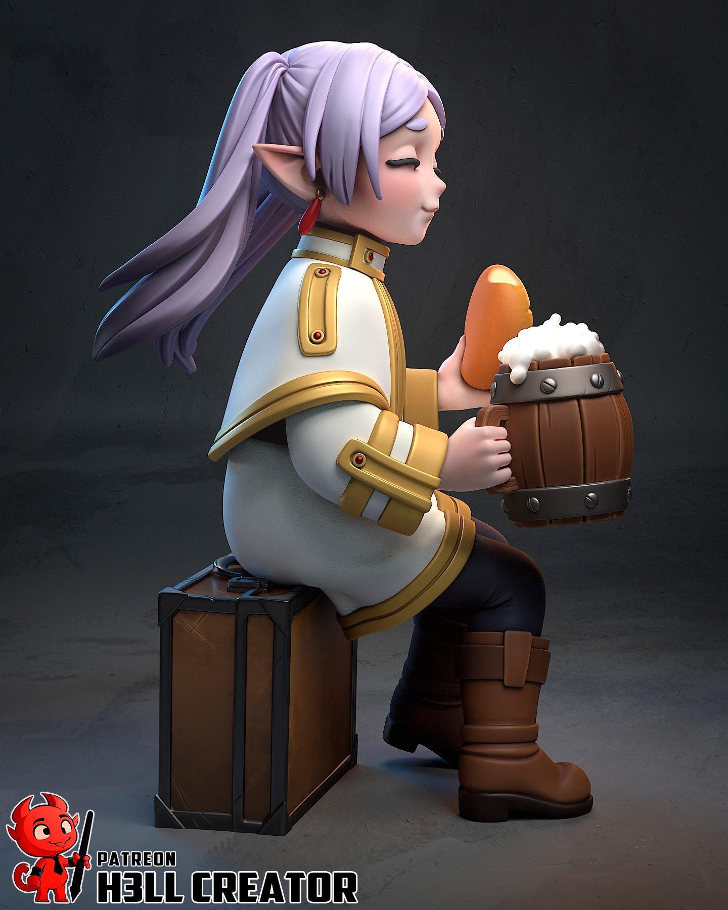 Chibi Elf Garage Kit | Fanmade Model by h3llCreator | Very old elf | 3D Printed