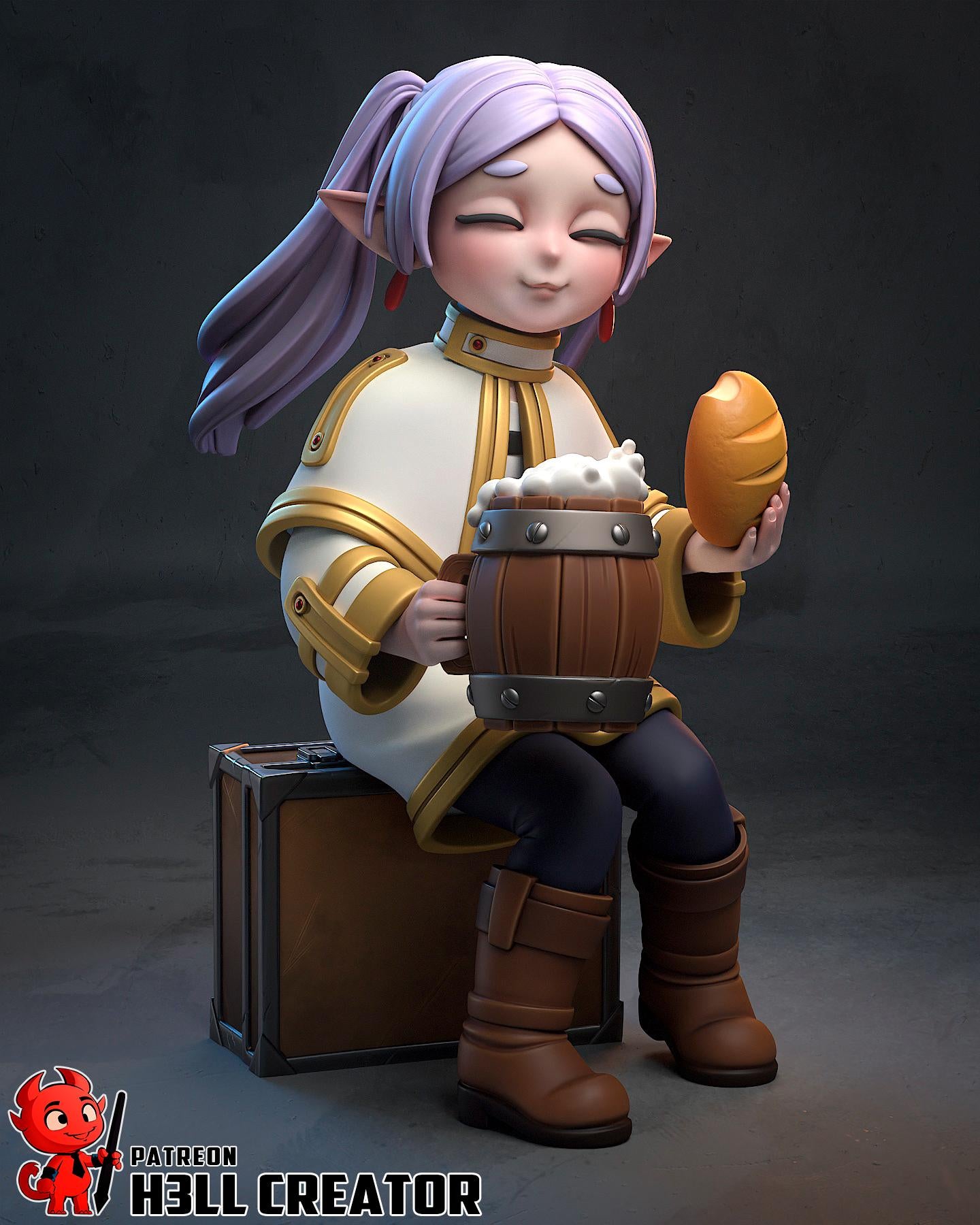 Chibi Elf Garage Kit | Fanmade Model by h3llCreator | Very old elf | 3D Printed