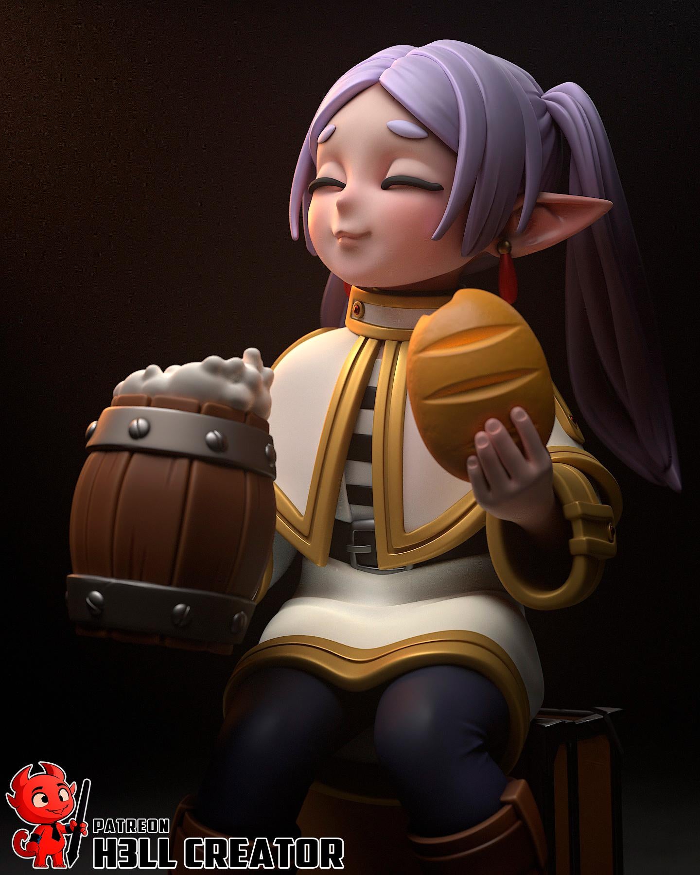 Chibi Elf Garage Kit | Fanmade Model by h3llCreator | Very old elf | 3D Printed