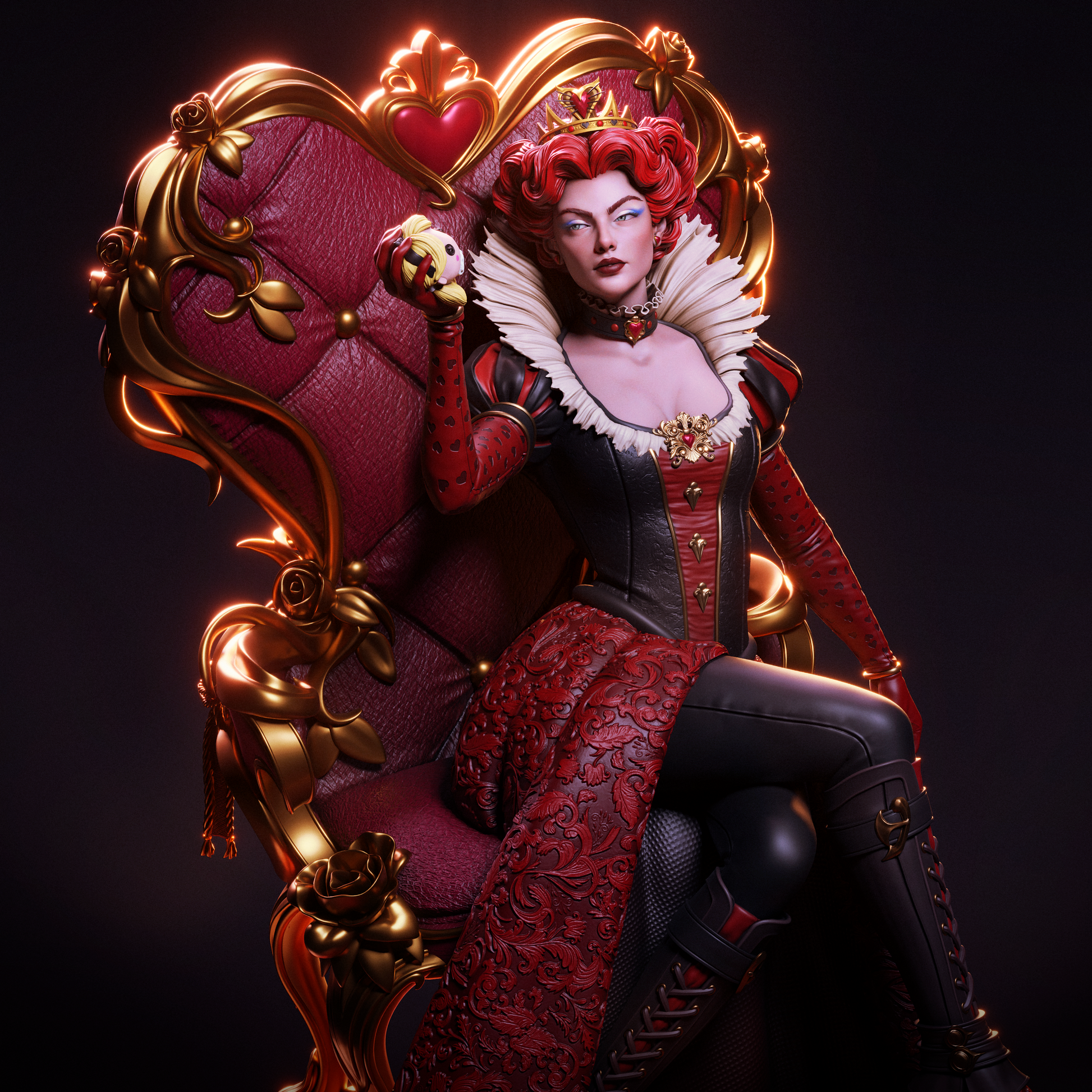 Red Queen from Alice in Wonderland by CA3D | High Quality Resin Print | Painted Commissions available! - Sephiknot