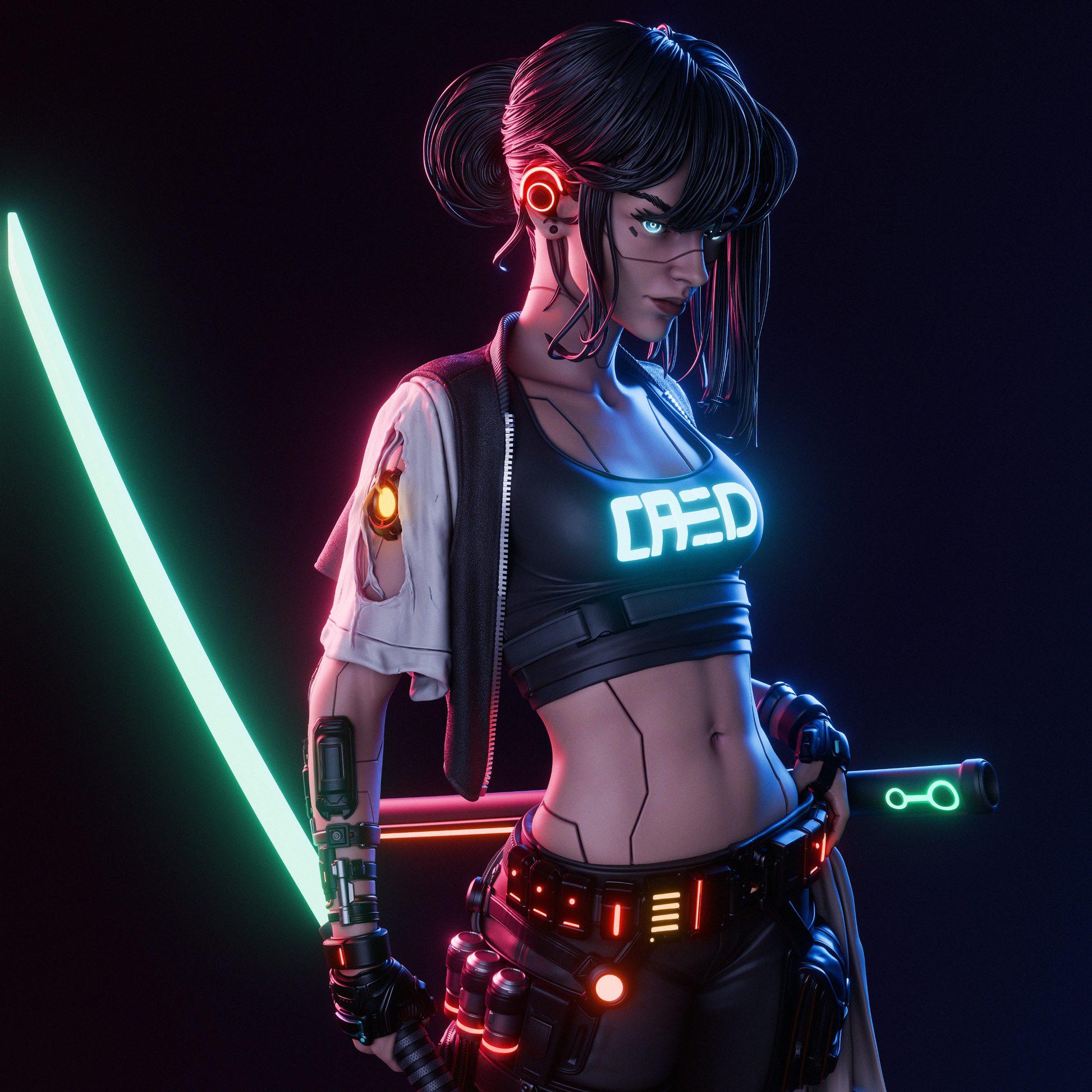 Cyberpunk Samurai by CA3D | High Quality Resin Print | Painted Commissions available! - Sephiknot