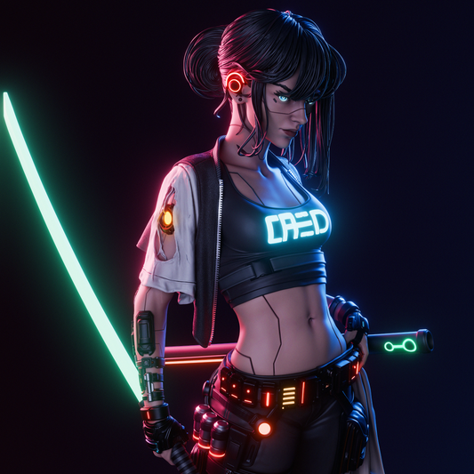 Cyberpunk Samurai by CA3D | High Quality Resin Print | Painted Commissions available! - Sephiknot