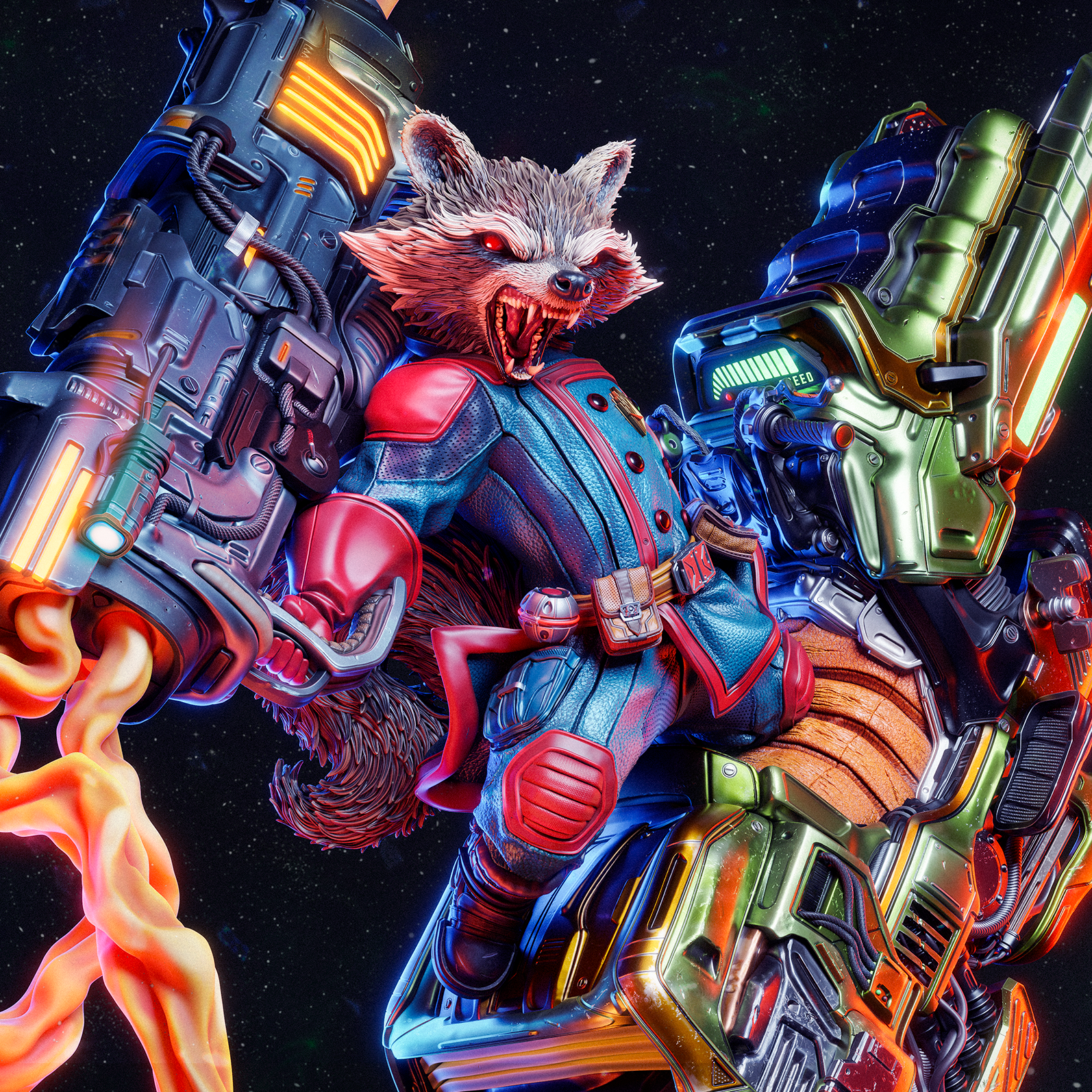 Rocket from Guardians of the Galaxy Fan-Made Model by CA3D - Sephiknot