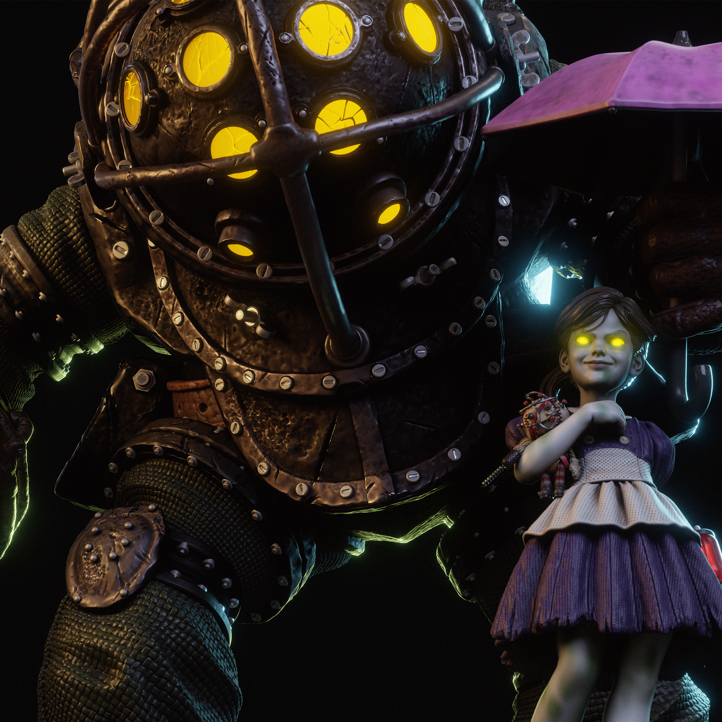 Big Daddy & Little Sister by CA3D | High Quality Resin Print | Painted Commissions available! - Sephiknot