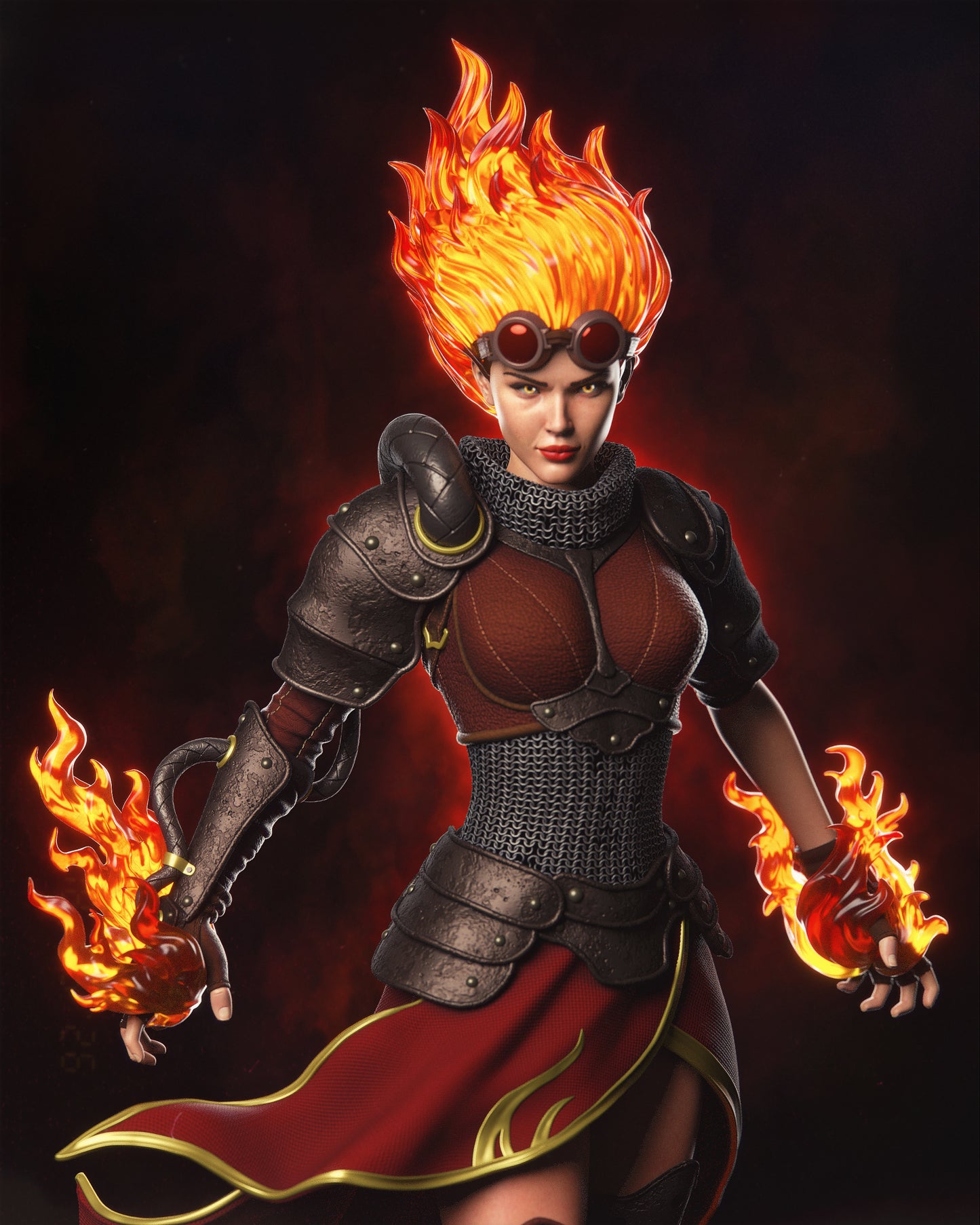 Chandra from MTG by CA3D | High Quality Resin Print | Painted Commissions available!