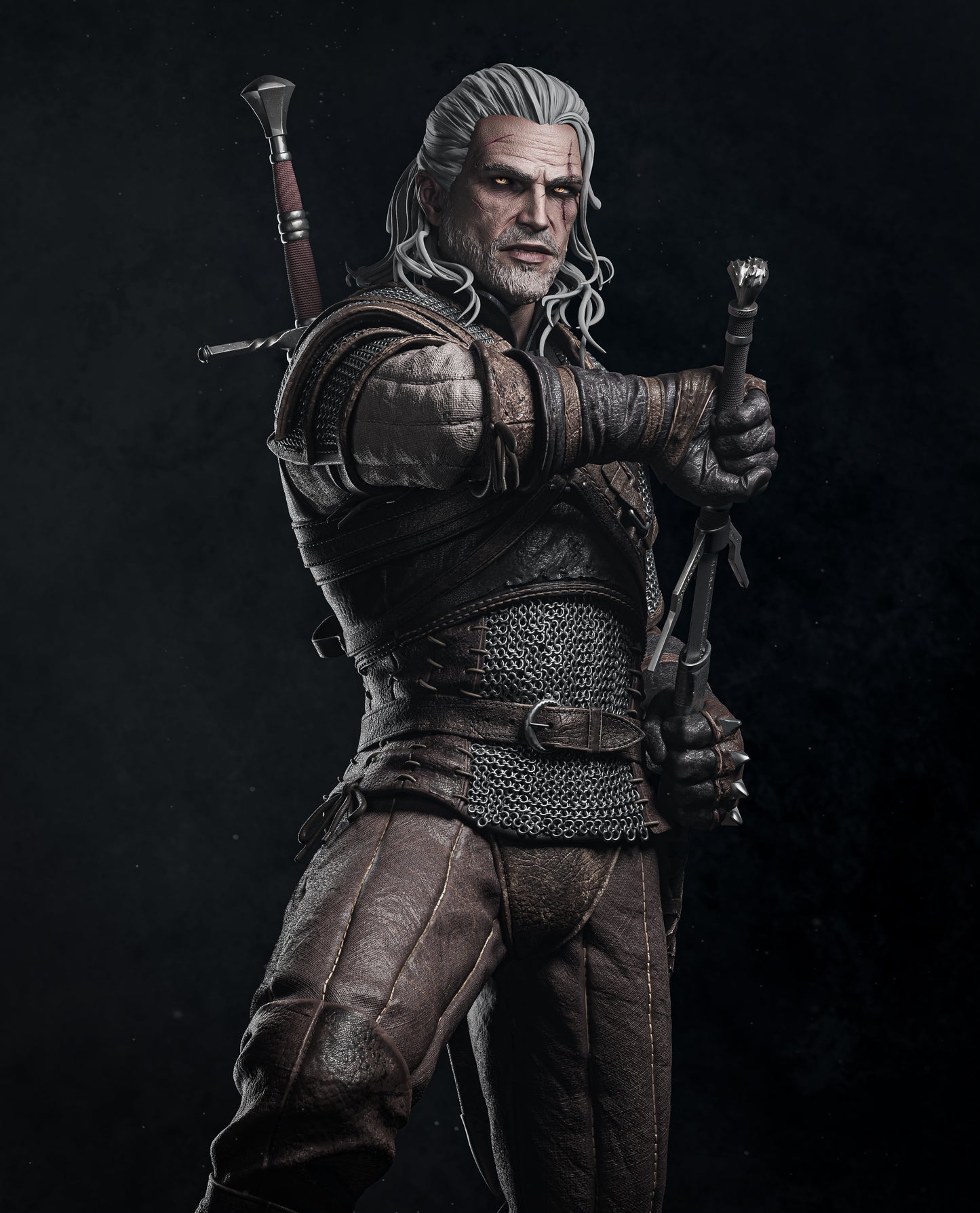 Geralt of Rivia from Witcher Fan-Made Model by CA3D - Sephiknot