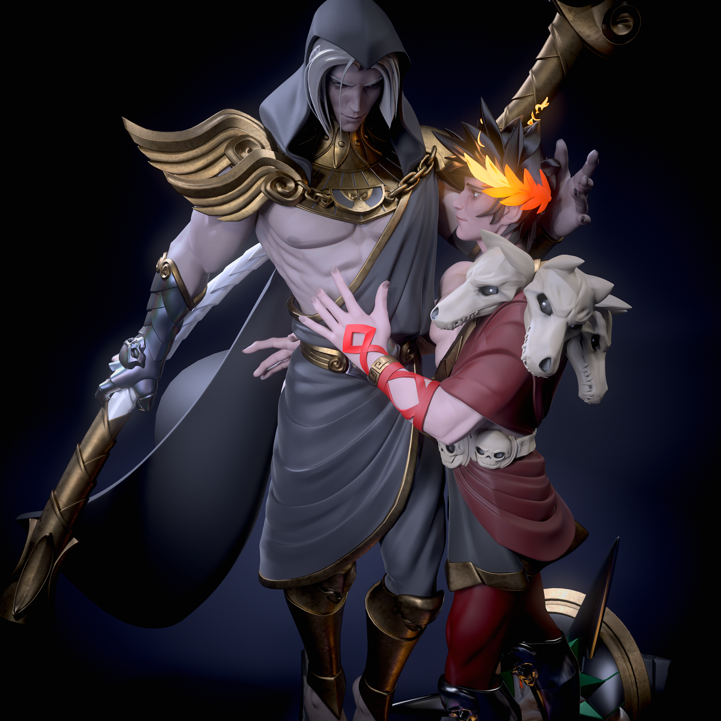 Thanatos and Zagreus from Hades Fan-Made Model by GrayKolori - LIMITED EDITION (Commission for Sara Mari))