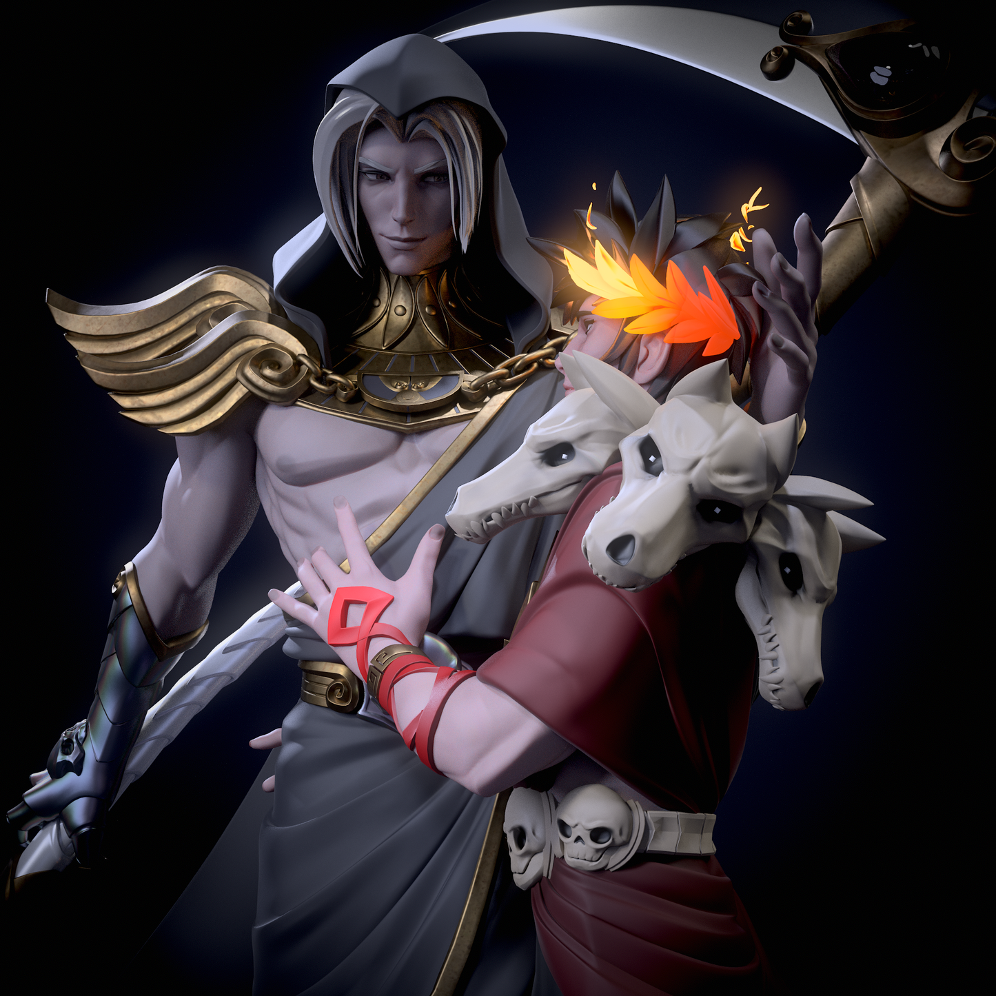 Thanatos and Zagreus from Hades Fan-Made Model by GrayKolori - LIMITED EDITION (Commission for Sara Mari))