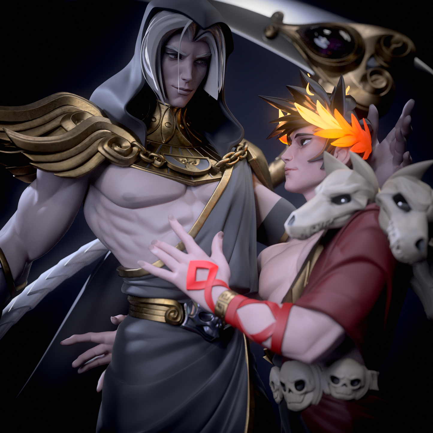Thanatos and Zagreus from Hades Fan-Made Model by GrayKolori - LIMITED EDITION (Commission for Sara Mari))