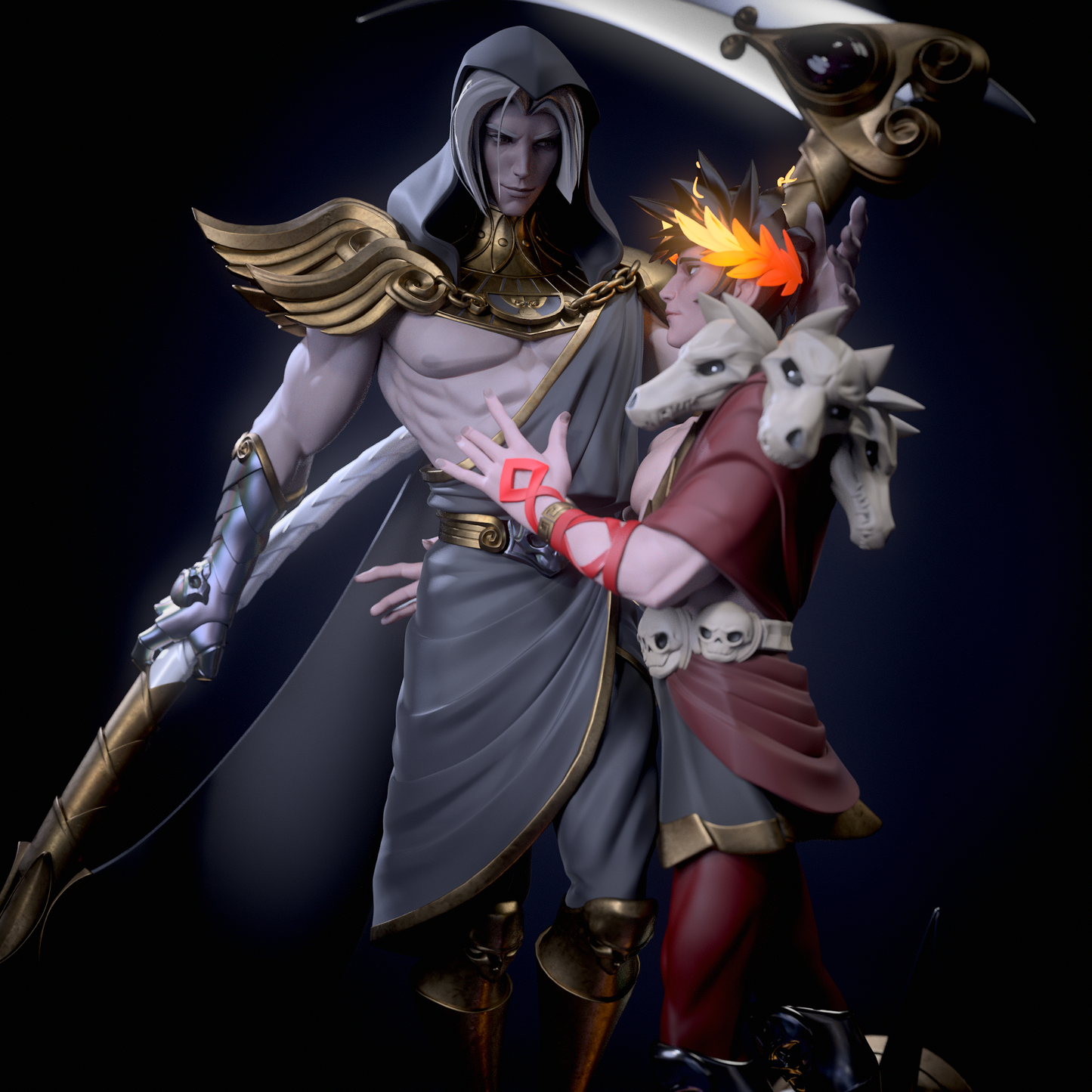 Thanatos and Zagreus from Hades Fan-Made Model by GrayKolori - LIMITED EDITION (Commission for Sara Mari))
