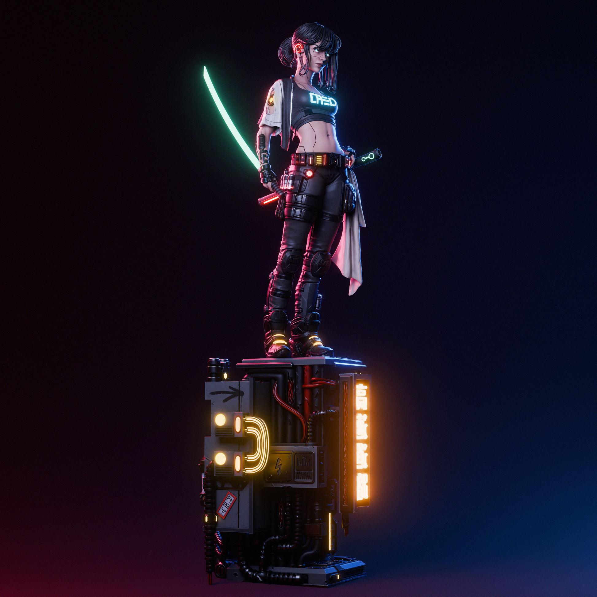 Cyberpunk Samurai by CA3D | High Quality Resin Print | Painted Commissions available! - Sephiknot