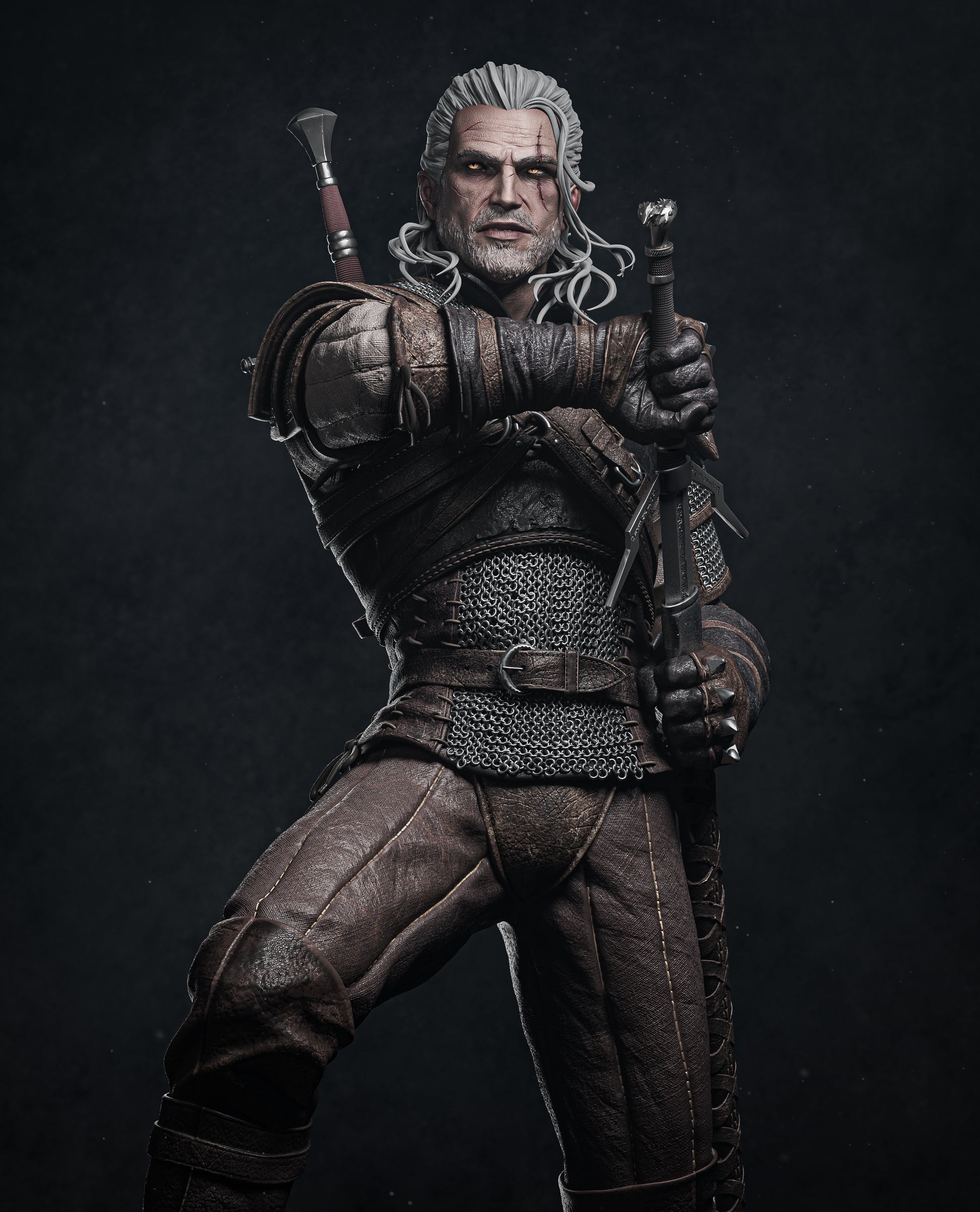 Geralt of Rivia from Witcher Fan-Made Model by CA3D - Sephiknot