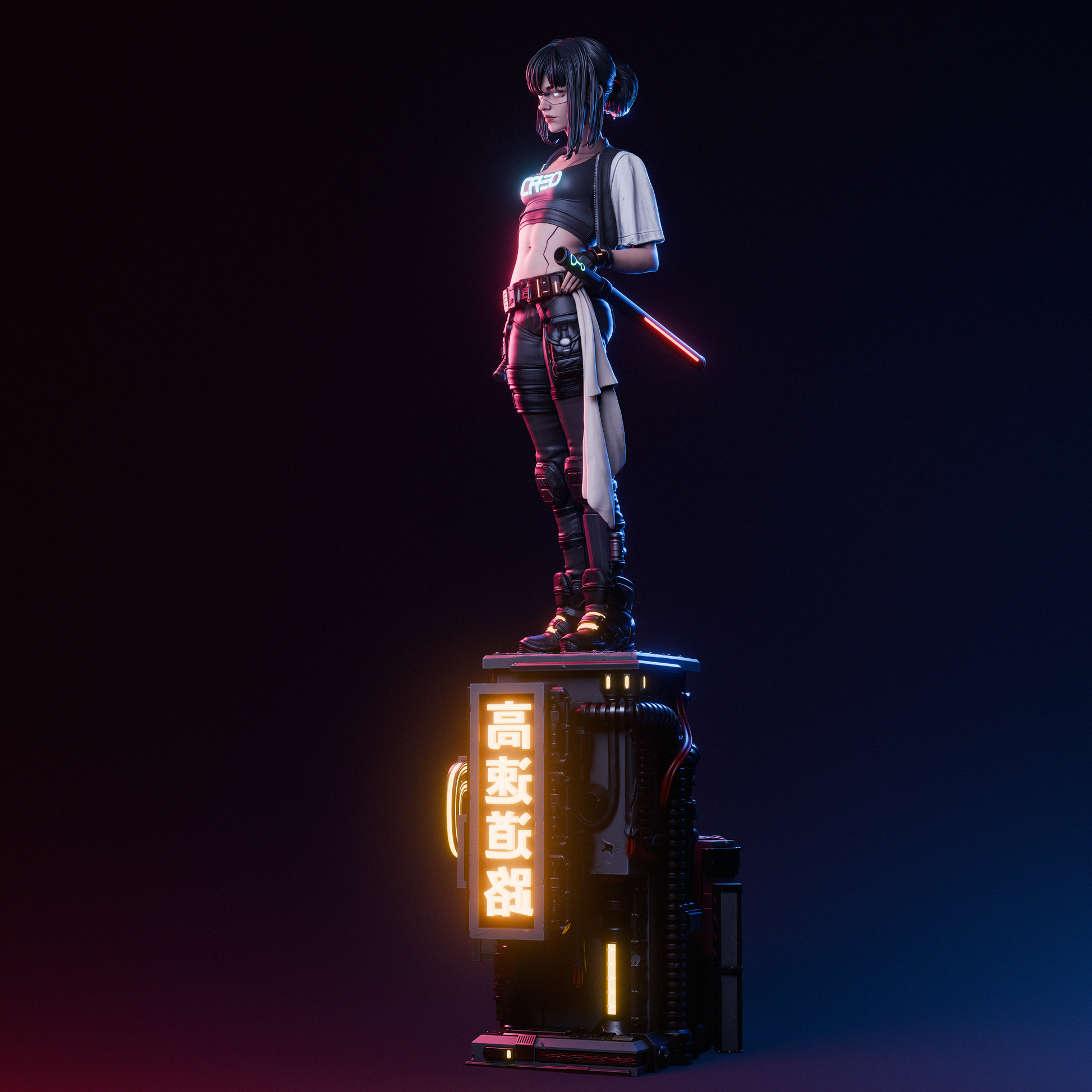 Cyberpunk Samurai by CA3D | High Quality Resin Print | Painted Commissions available! - Sephiknot