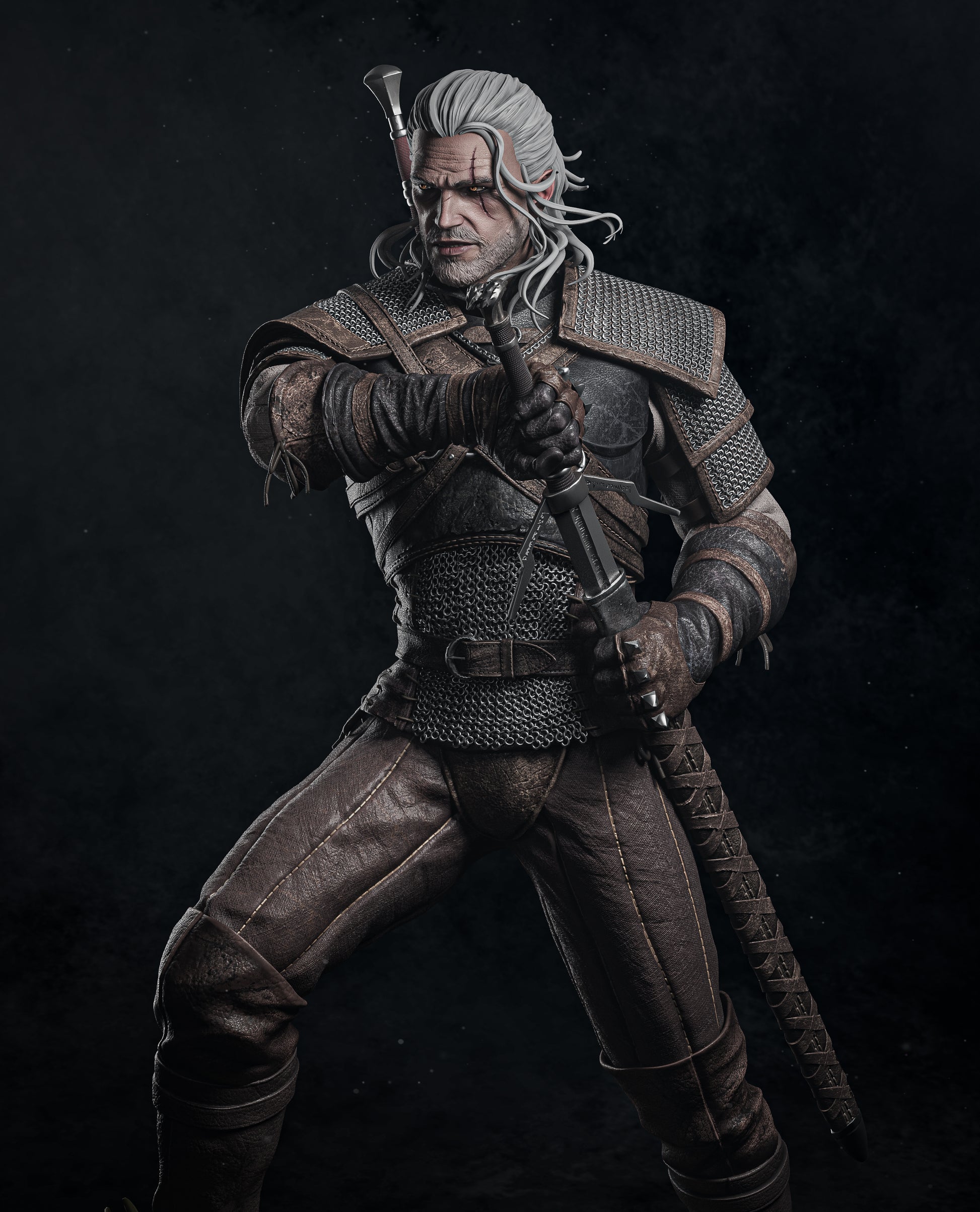 Geralt of Rivia from Witcher Fan-Made Model by CA3D - Sephiknot