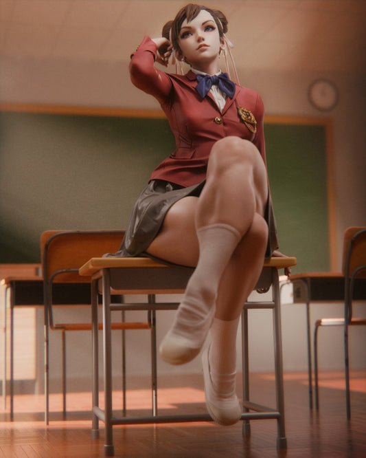 School Girl Chun-Li from Street Fighter Fan-Made Model by CA3D