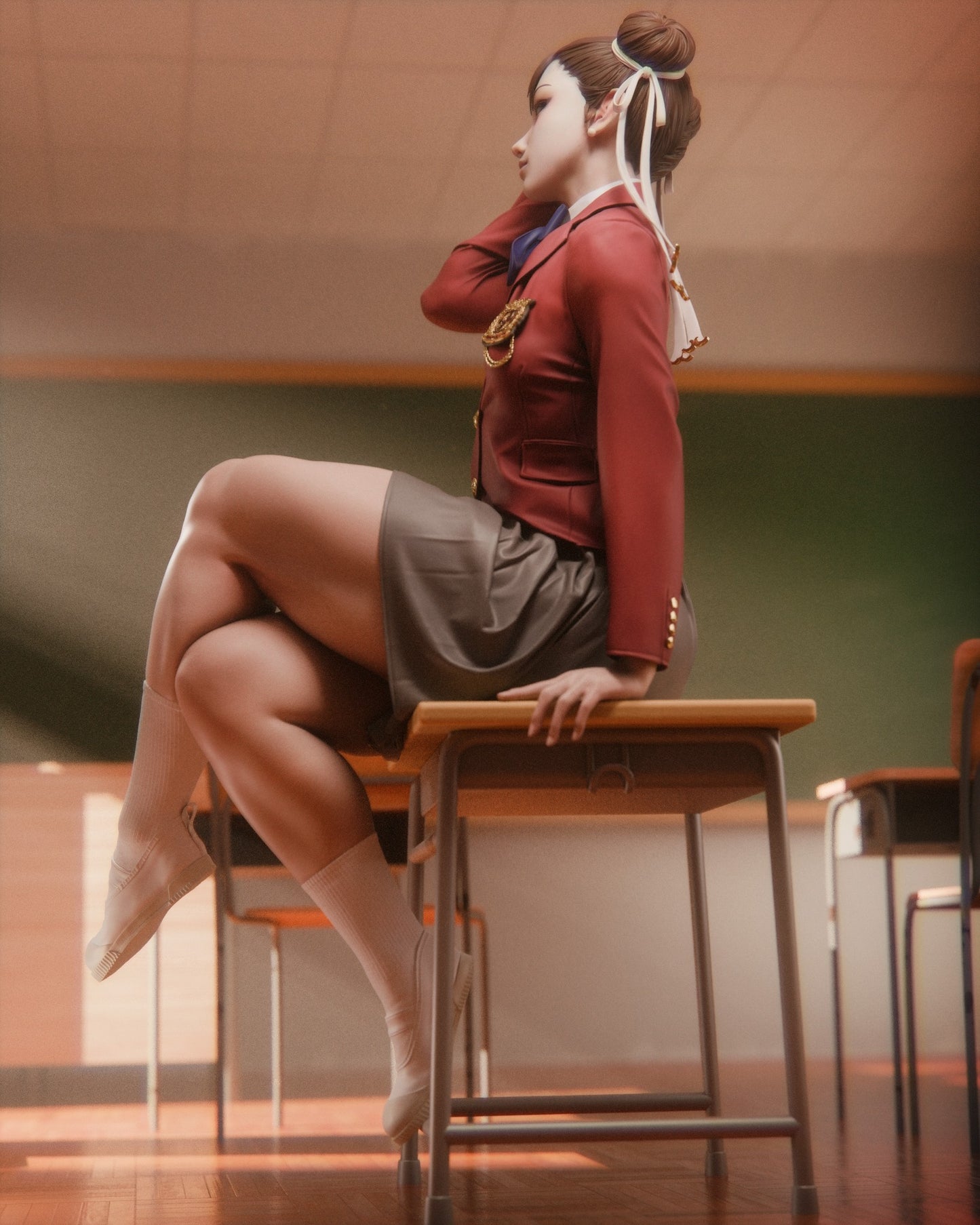 School Girl Chun-Li from Street Fighter Fan-Made Model by CA3D