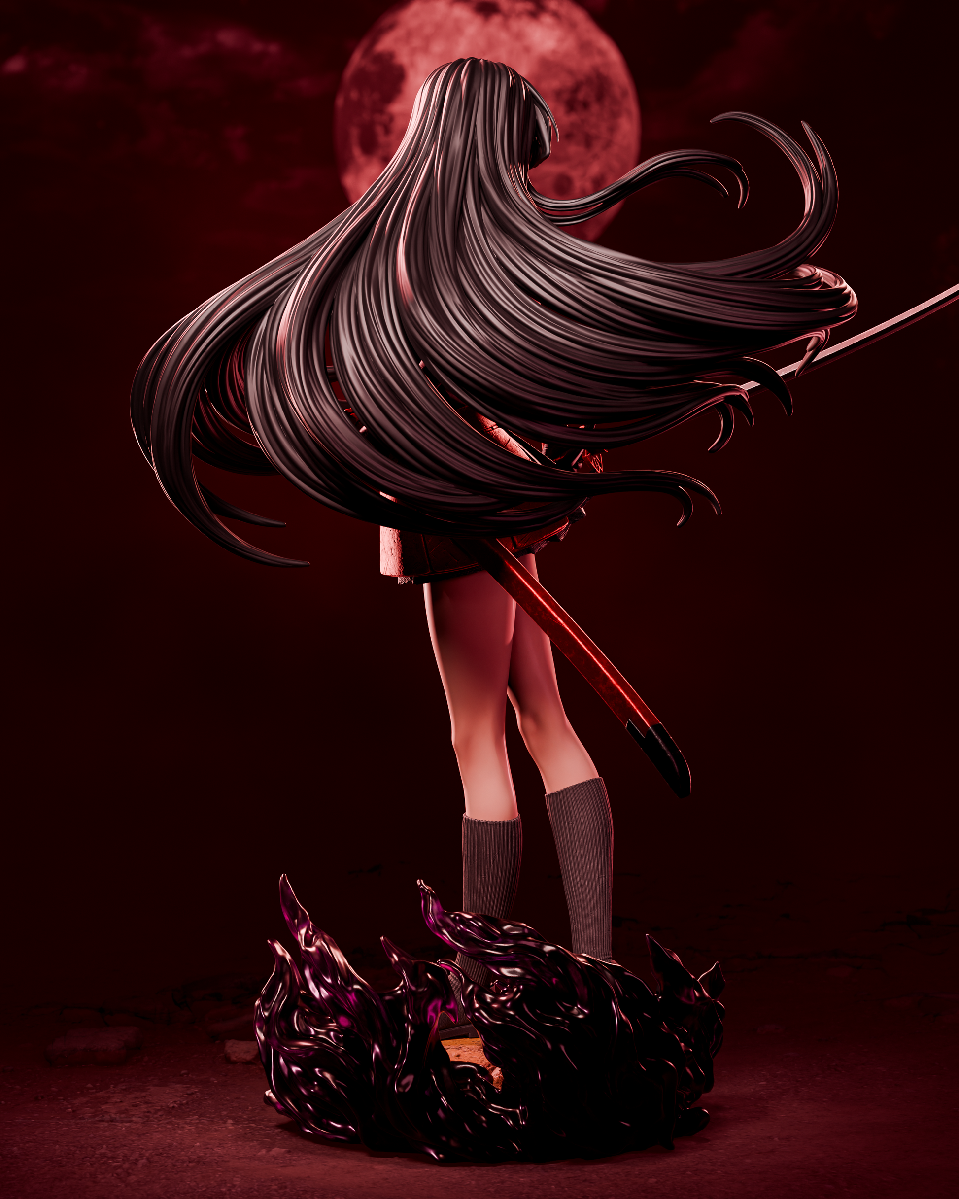 Akame from Akame ga Kill by CA3D | High Quality Resin Print | Painted Commissions available! - Sephiknot