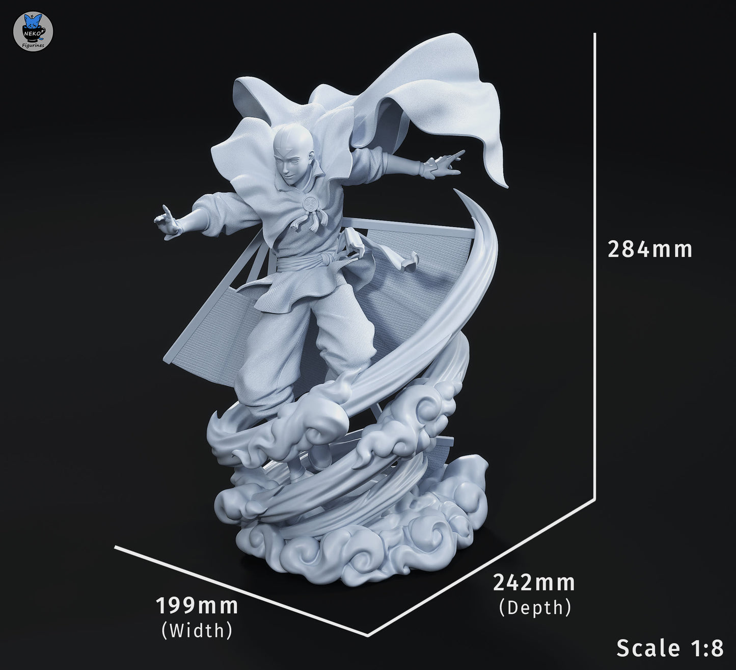 Aang from Avatar by Neko Figurines | High Quality Resin Print | Painted Commissions available!