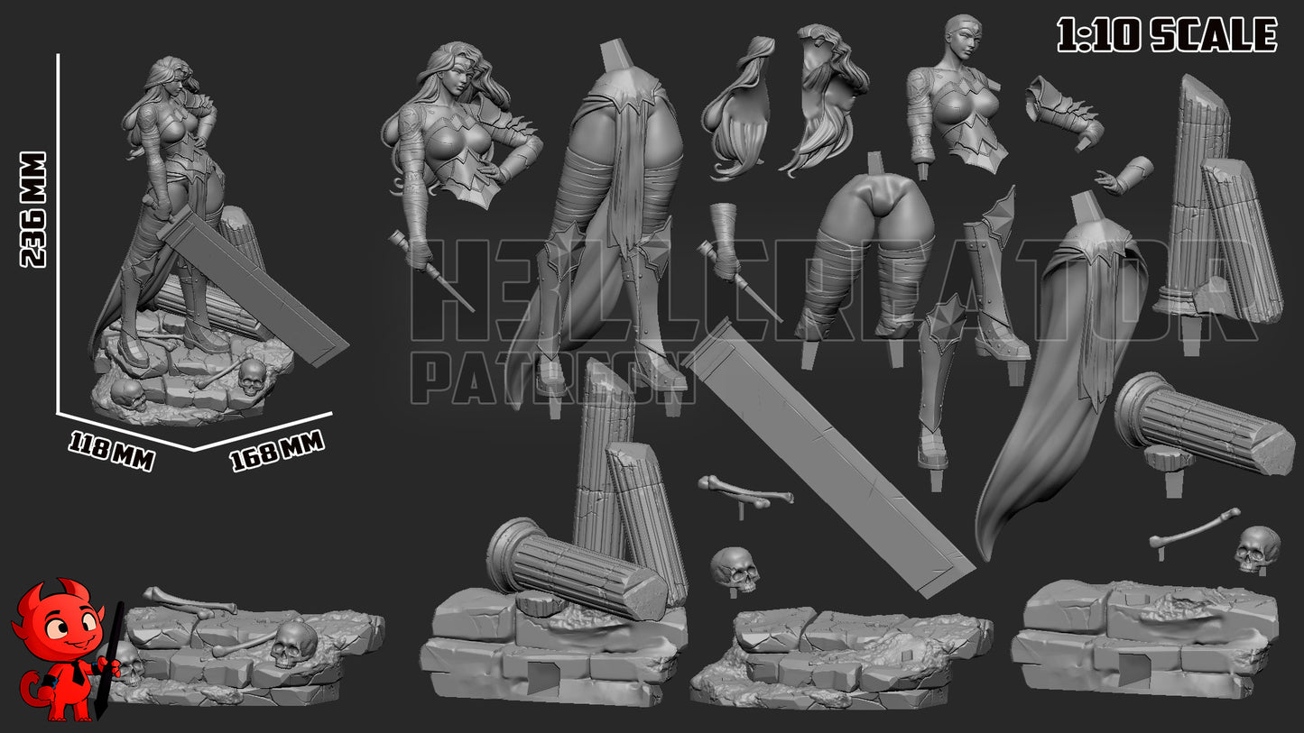 Wonder Woman by h3ll creator | High Quality Resin Print | Painted Commissions available!