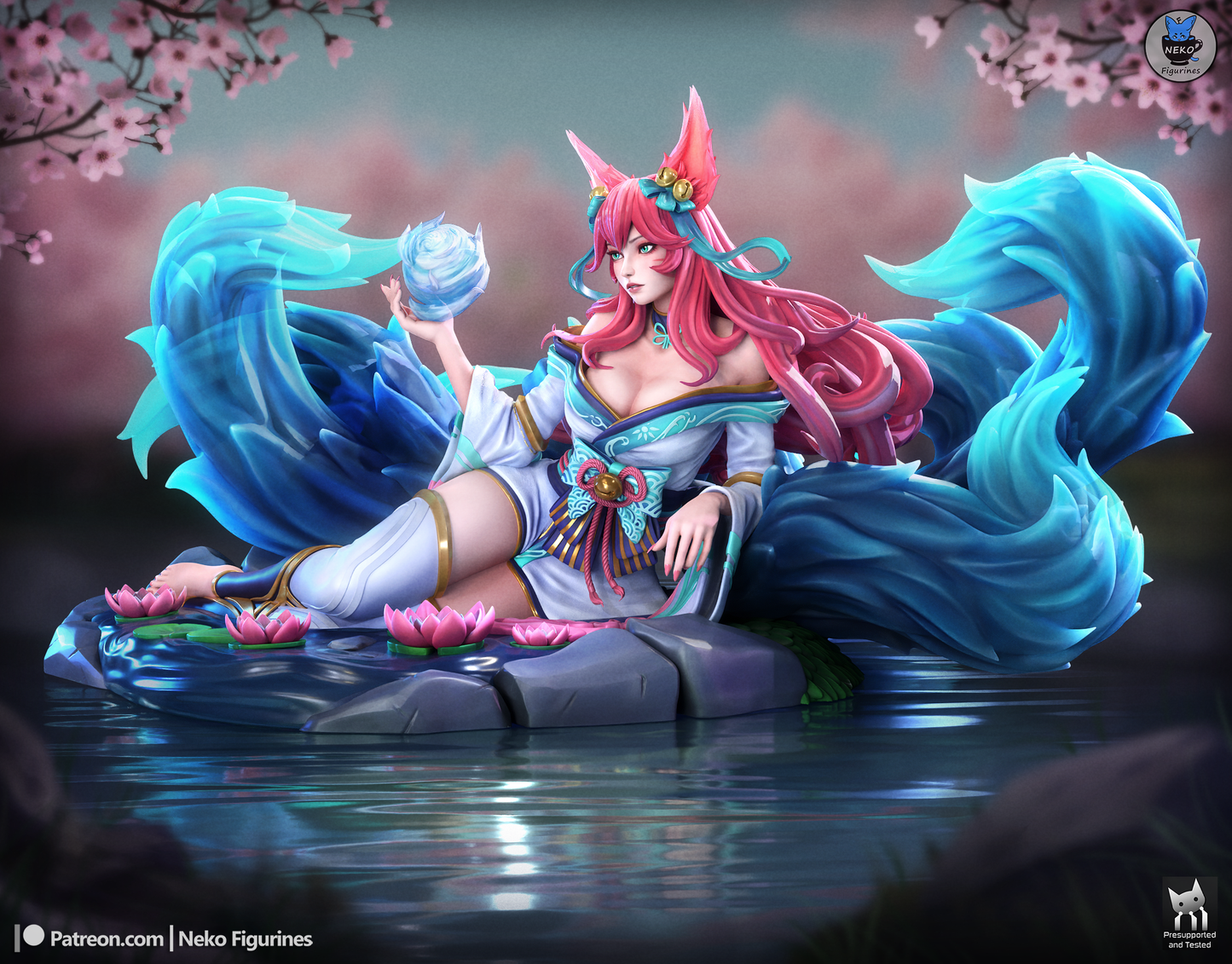 Ahri from League by Neko Figurines | High Quality Resin Print | Painted Commissions available! - Sephiknot