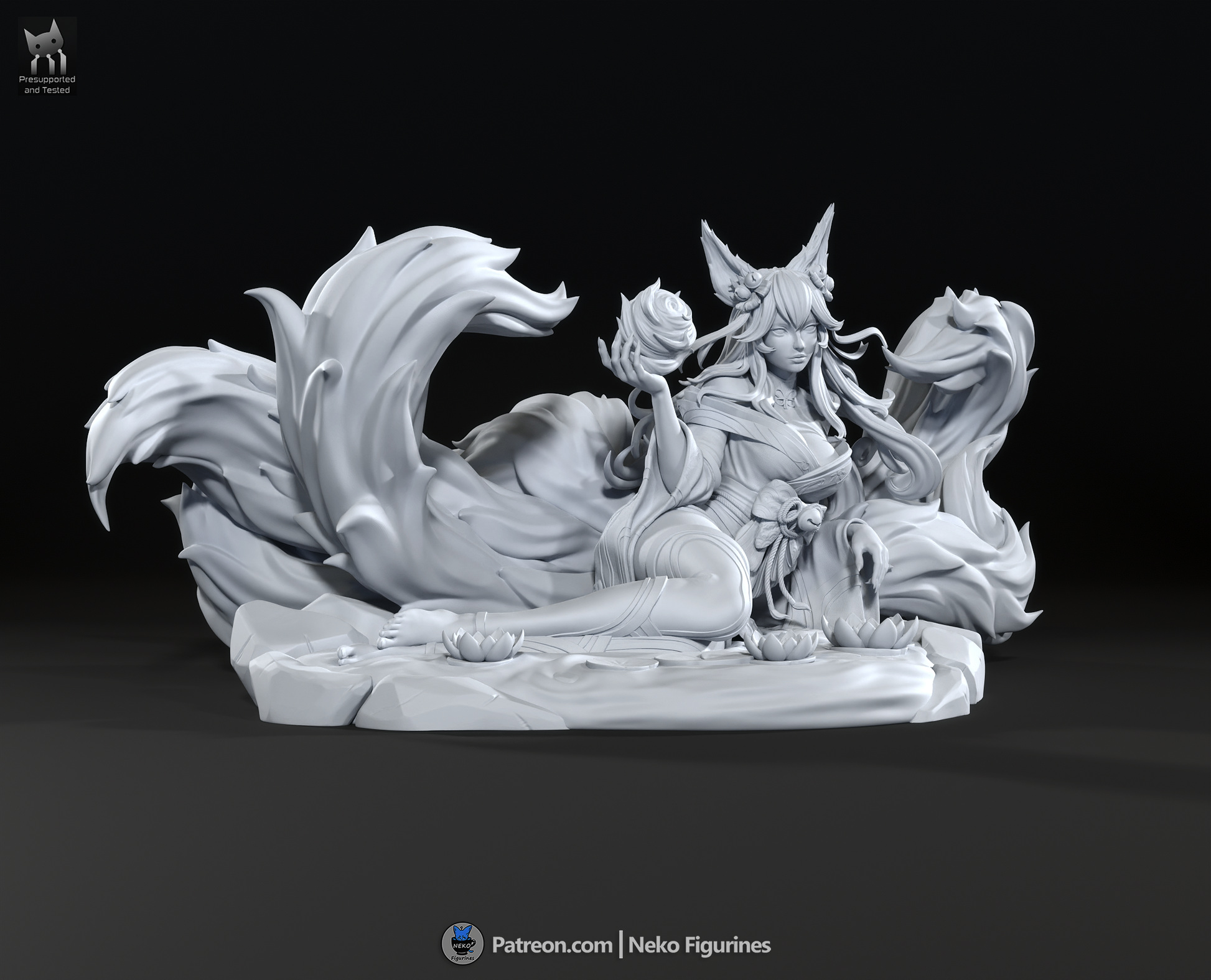 Ahri from League by Neko Figurines | High Quality Resin Print | Painted Commissions available! - Sephiknot