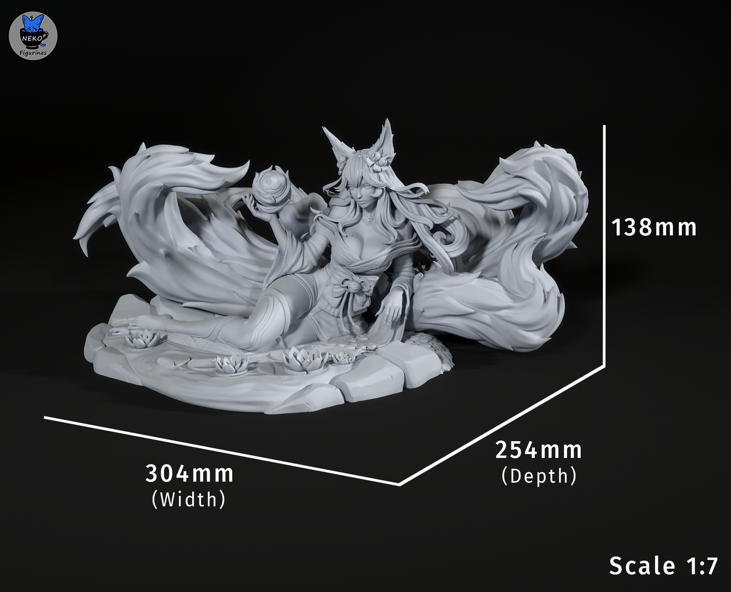 Ahri from League by Neko Figurines | High Quality Resin Print | Painted Commissions available! - Sephiknot