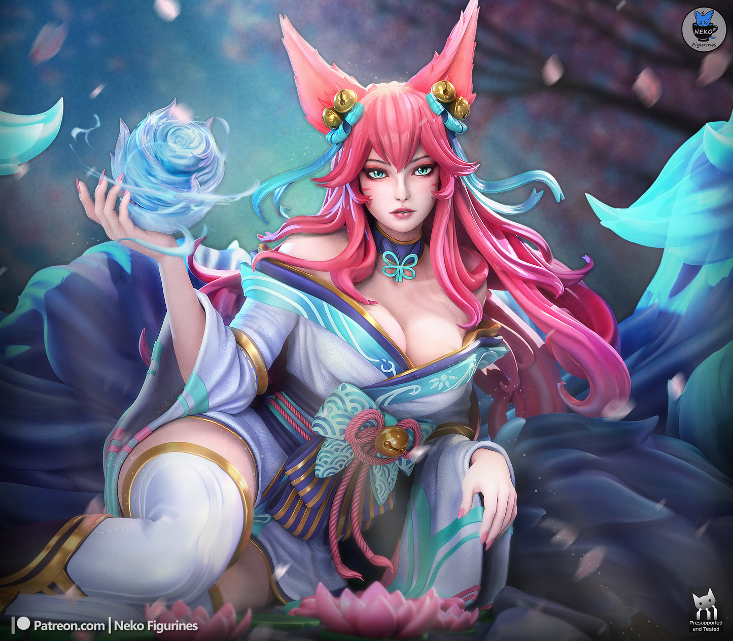 Ahri from League by Neko Figurines | High Quality Resin Print | Painted Commissions available! - Sephiknot