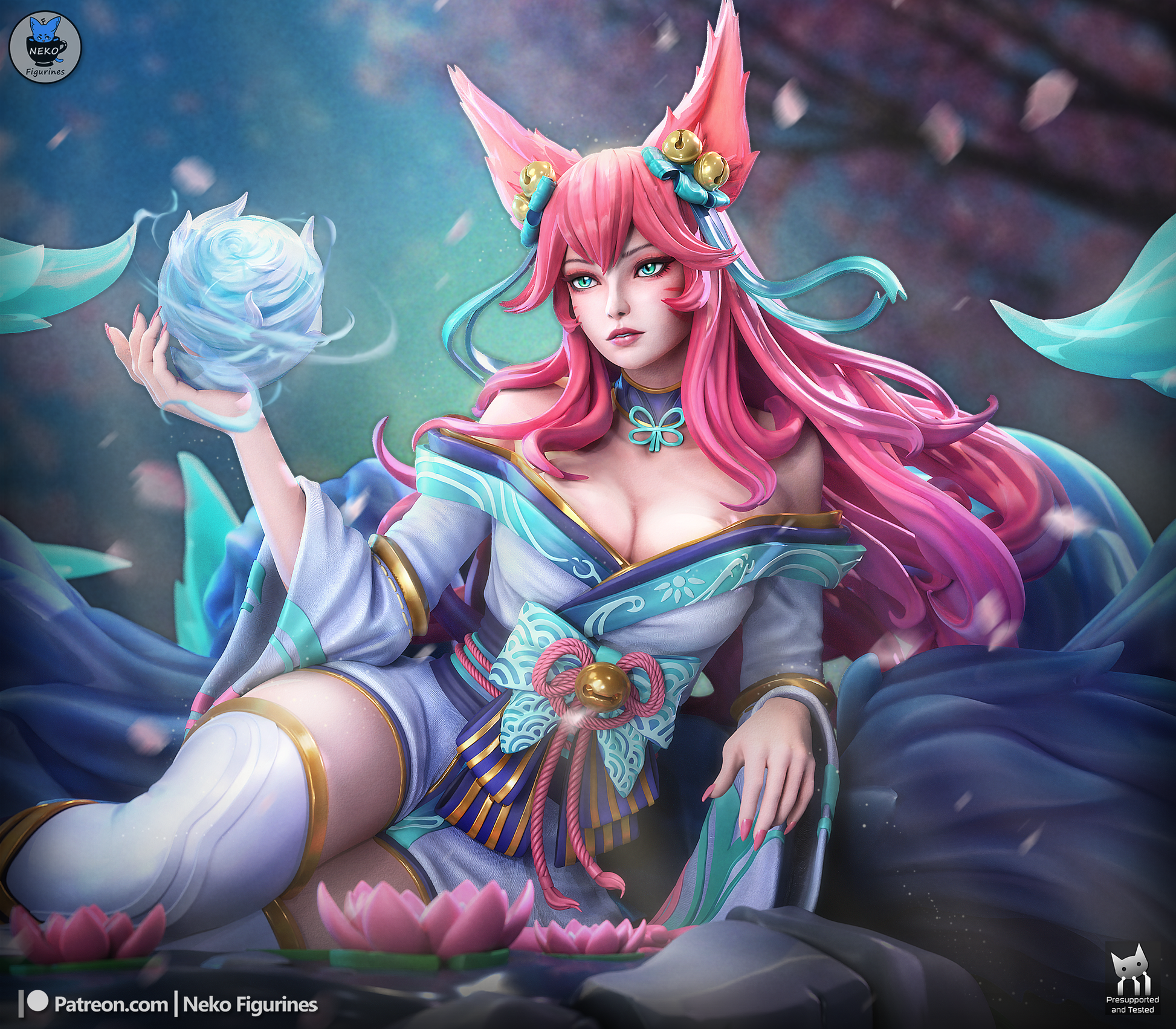 Ahri from League by Neko Figurines | High Quality Resin Print | Painted Commissions available! - Sephiknot