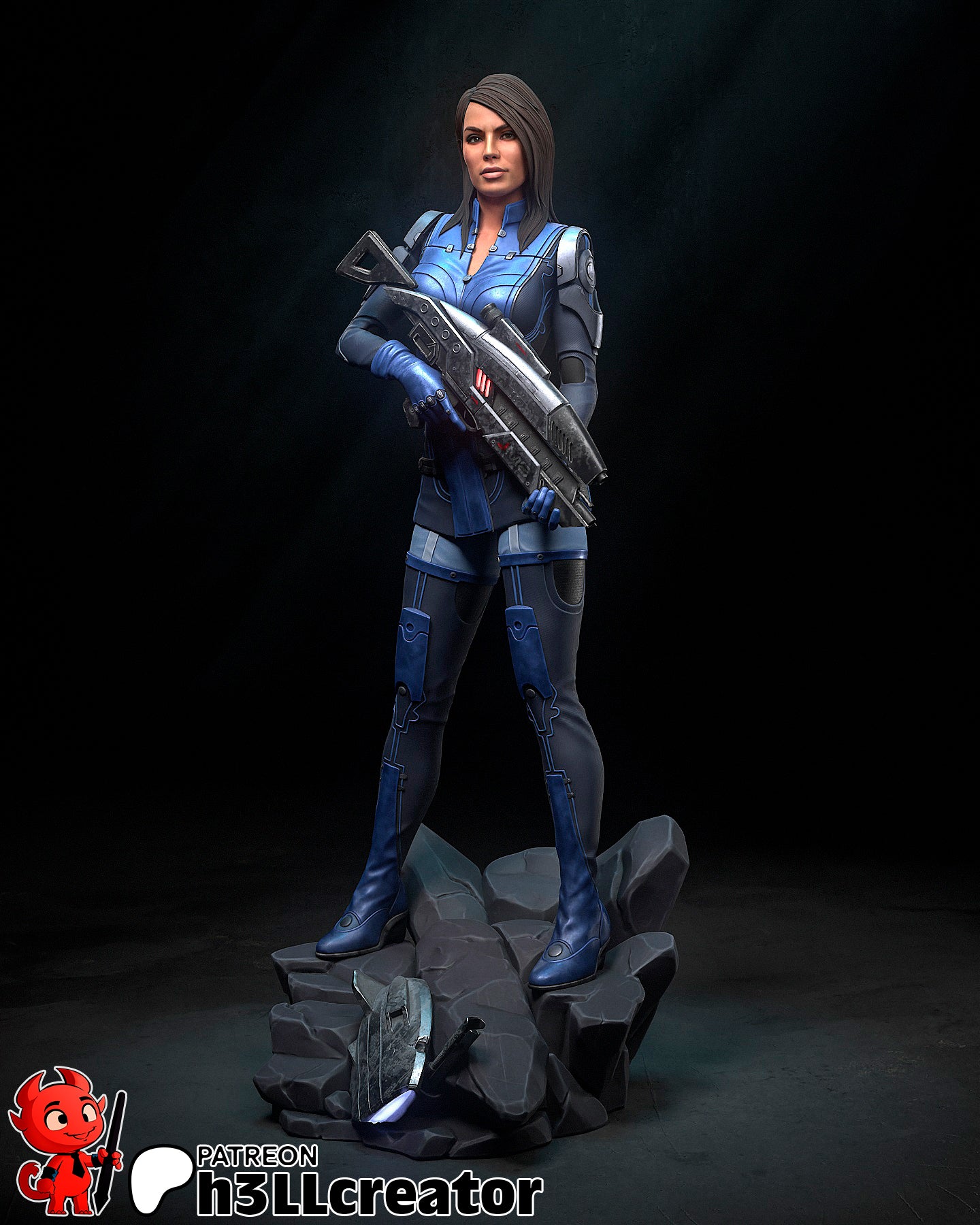 Ashley Williams Garage Kit | Fanmade Model by h3llCreator | Mass Effect | 3D Printed - Sephiknot
