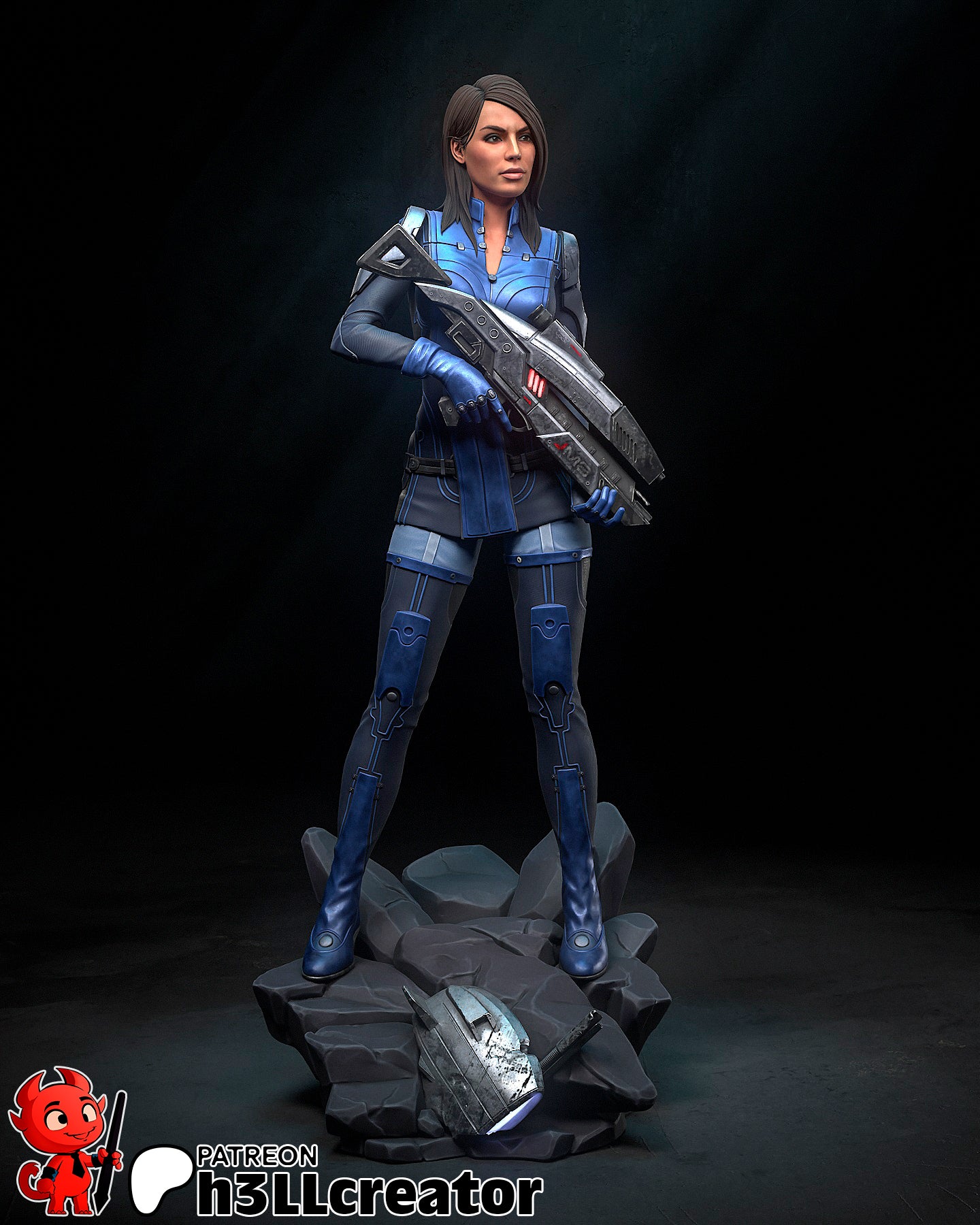 Ashley Williams Garage Kit | Fanmade Model by h3llCreator | Mass Effect | 3D Printed - Sephiknot