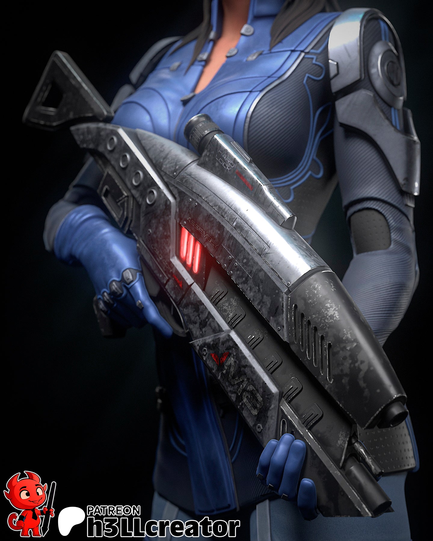 Ashley Williams Garage Kit | Fanmade Model by h3llCreator | Mass Effect | 3D Printed - Sephiknot