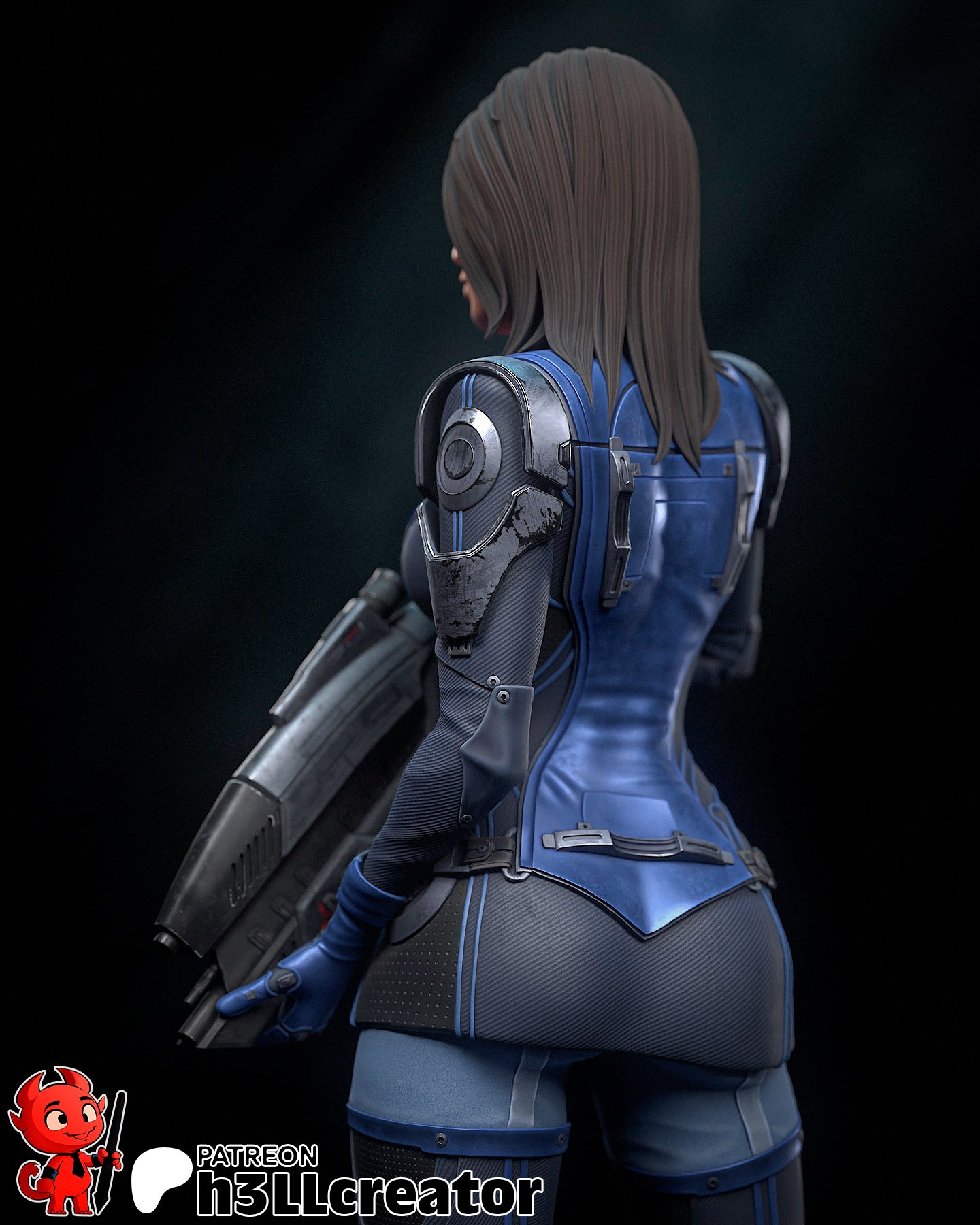 Ashley Williams Garage Kit | Fanmade Model by h3llCreator | Mass Effect | 3D Printed - Sephiknot