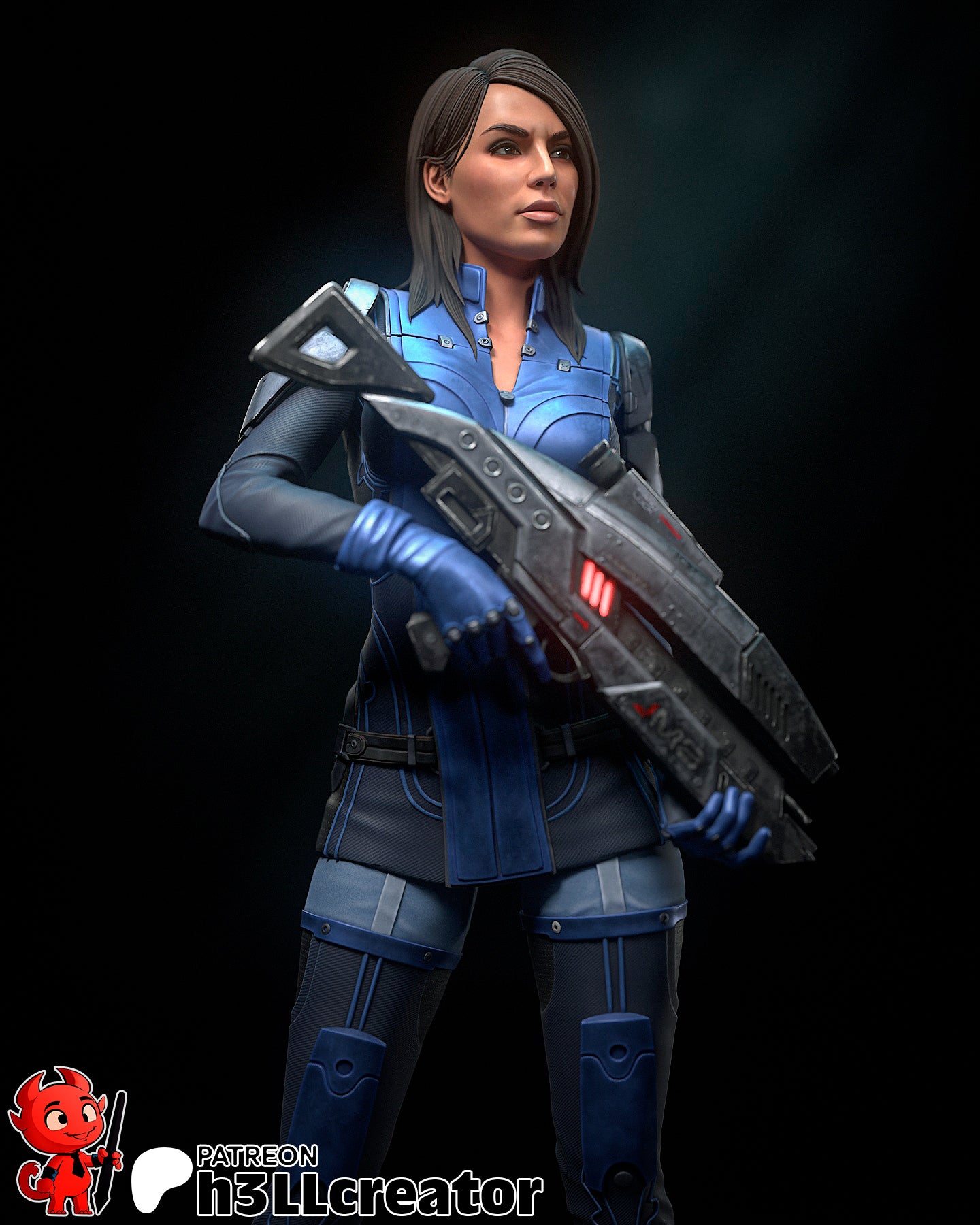 Ashley Williams Garage Kit | Fanmade Model by h3llCreator | Mass Effect | 3D Printed - Sephiknot