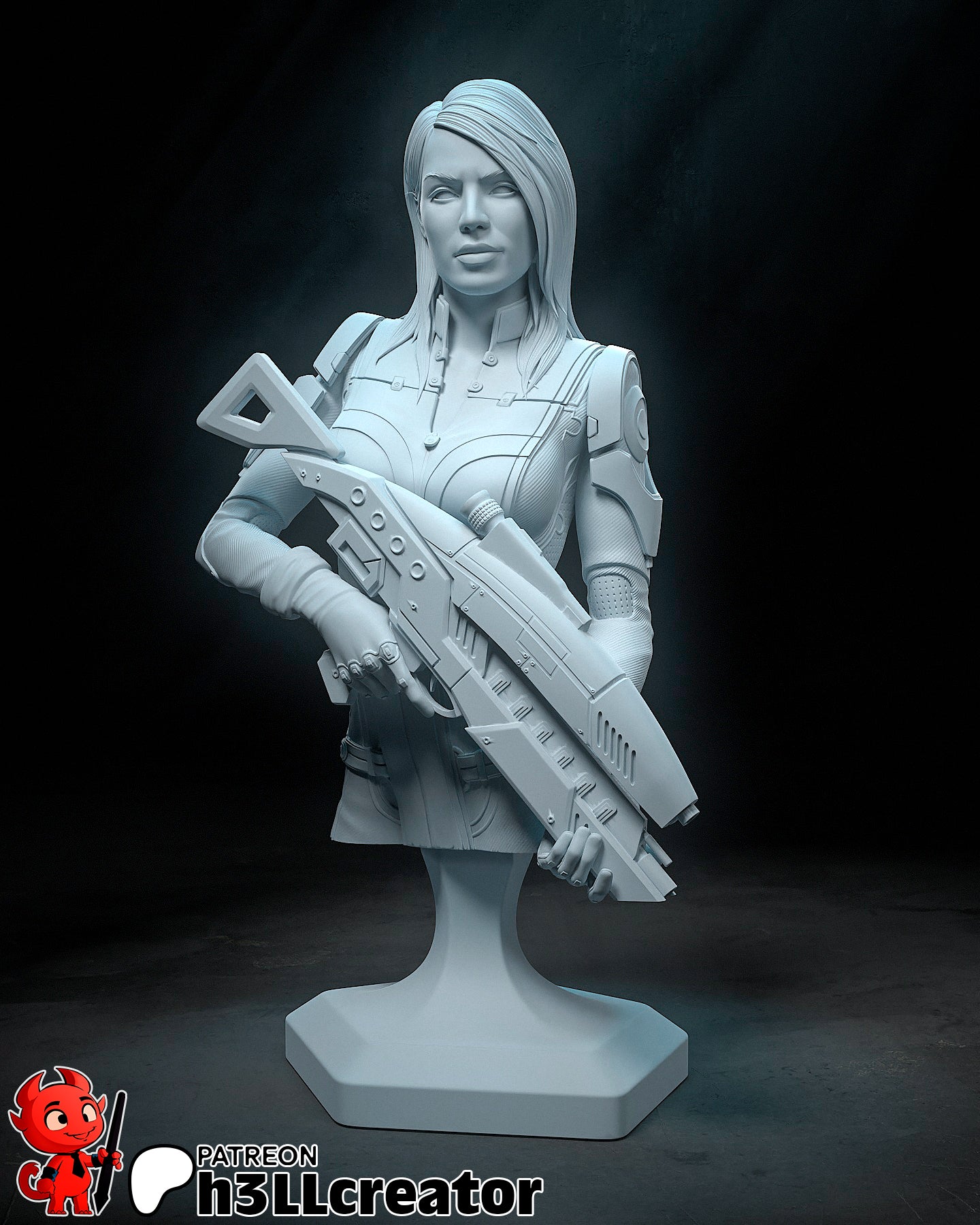 Ashley Williams Garage Kit | Fanmade Model by h3llCreator | Mass Effect | 3D Printed - Sephiknot