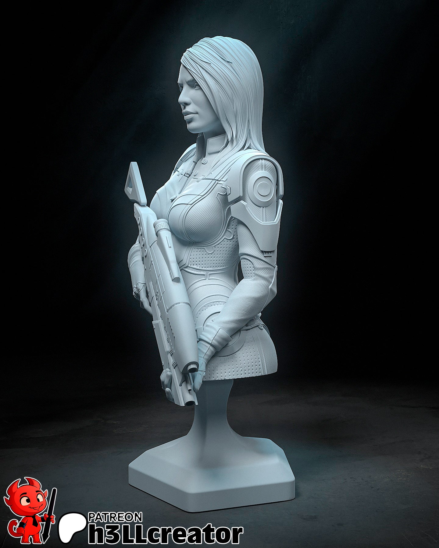 Ashley Williams Garage Kit | Fanmade Model by h3llCreator | Mass Effect | 3D Printed - Sephiknot