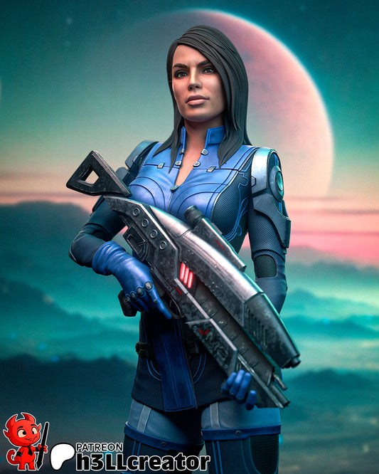 Ashley Williams Garage Kit | Fanmade Model by h3llCreator | Mass Effect | 3D Printed - Sephiknot