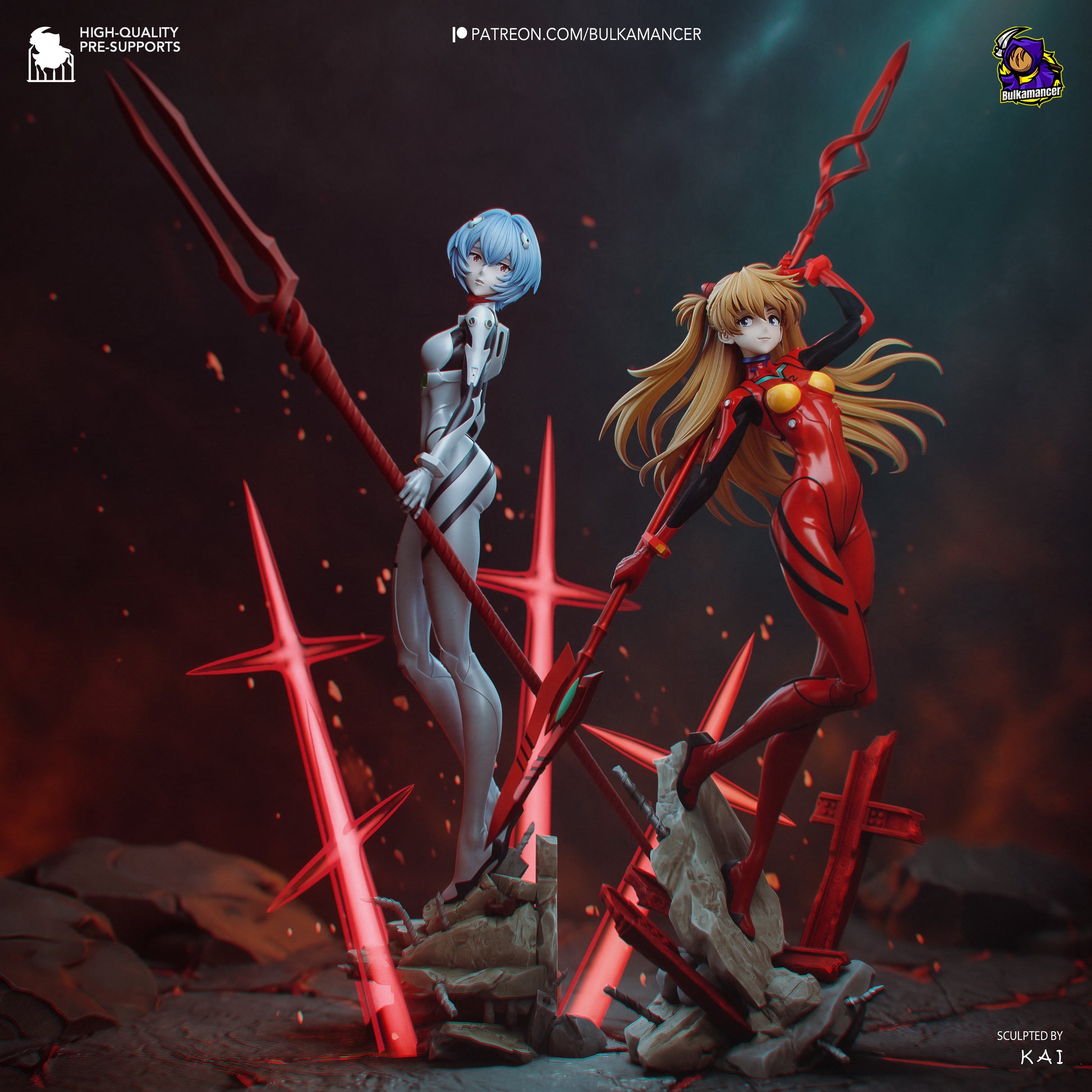 Asuka from Evangelion by Bulkamancer | High Quality Resin Print | Painted Commissions available! - Sephiknot