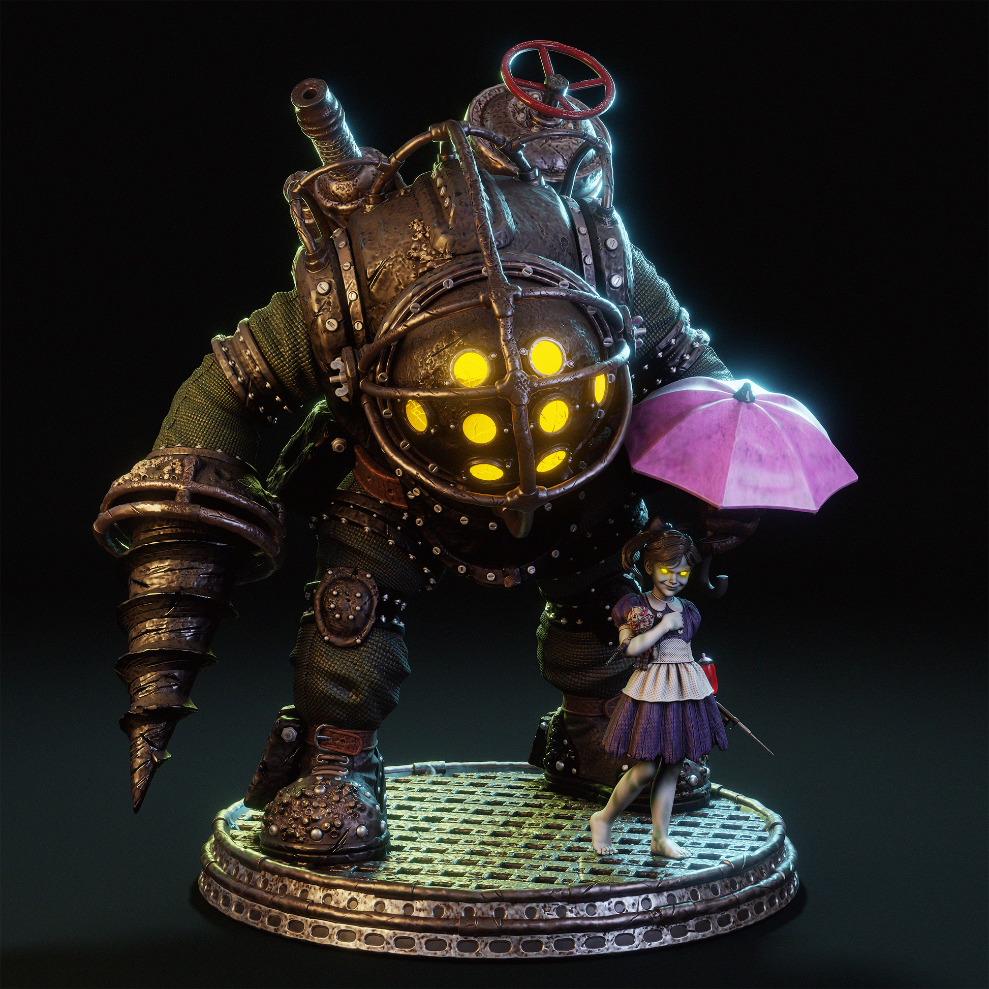 Big Daddy & Little Sister by CA3D | High Quality Resin Print | Painted Commissions available! - Sephiknot