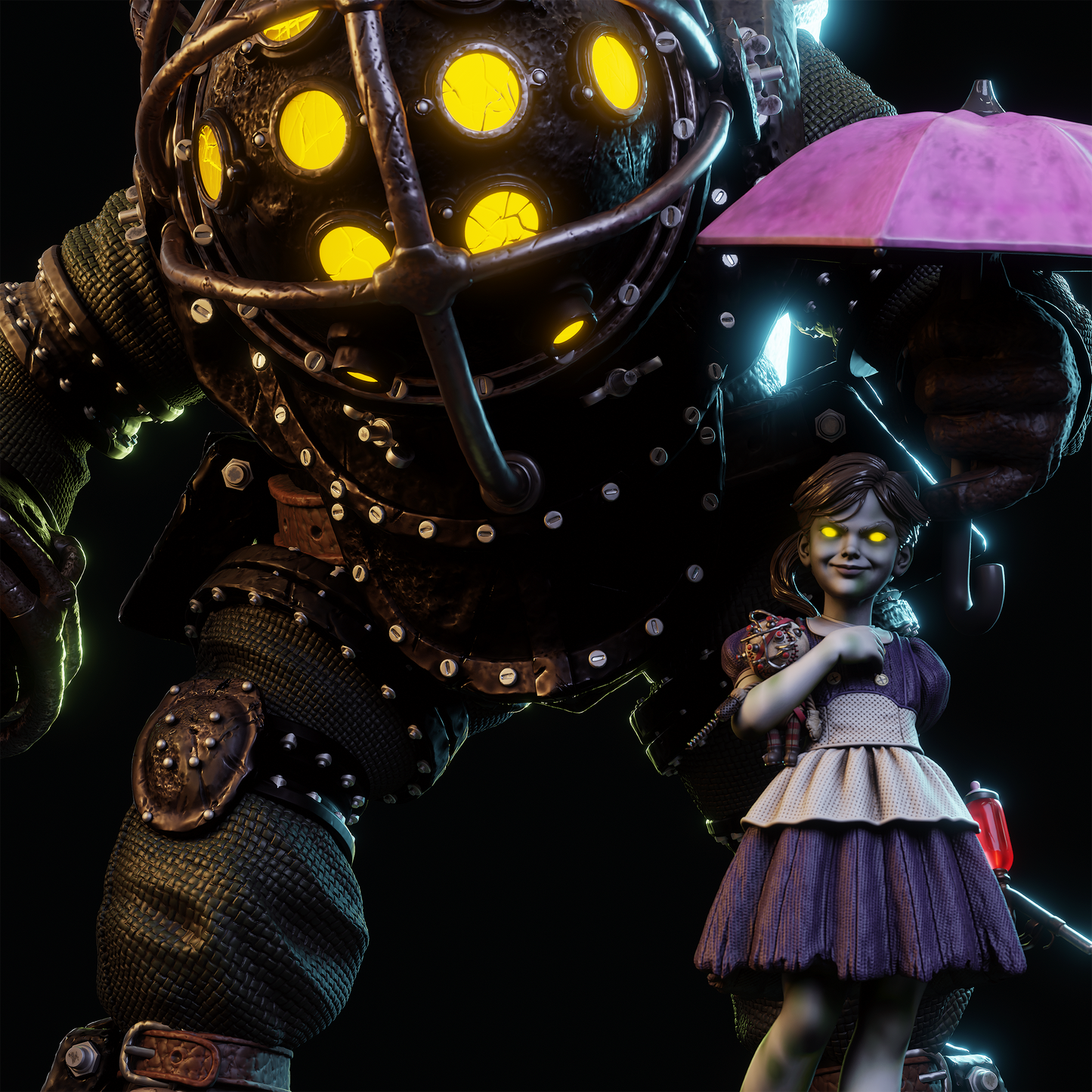 Big Daddy & Little Sister by CA3D | High Quality Resin Print | Painted Commissions available! - Sephiknot