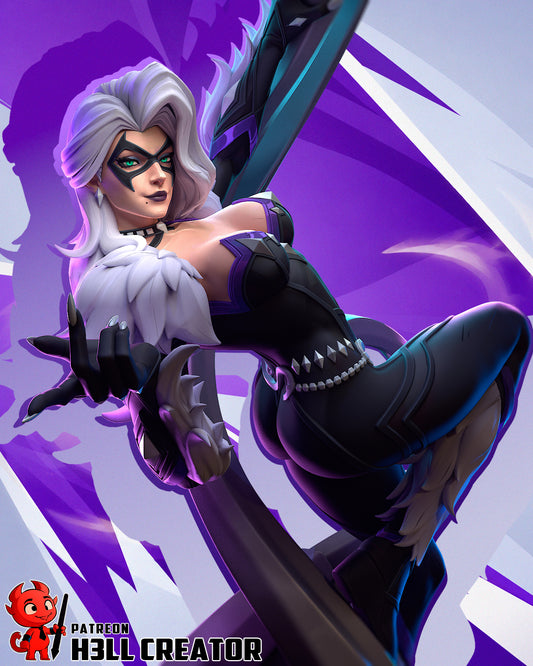 Black Cat from Marvel Rivals by h3ll creator | High Quality Resin Print | Painted Commissions available!