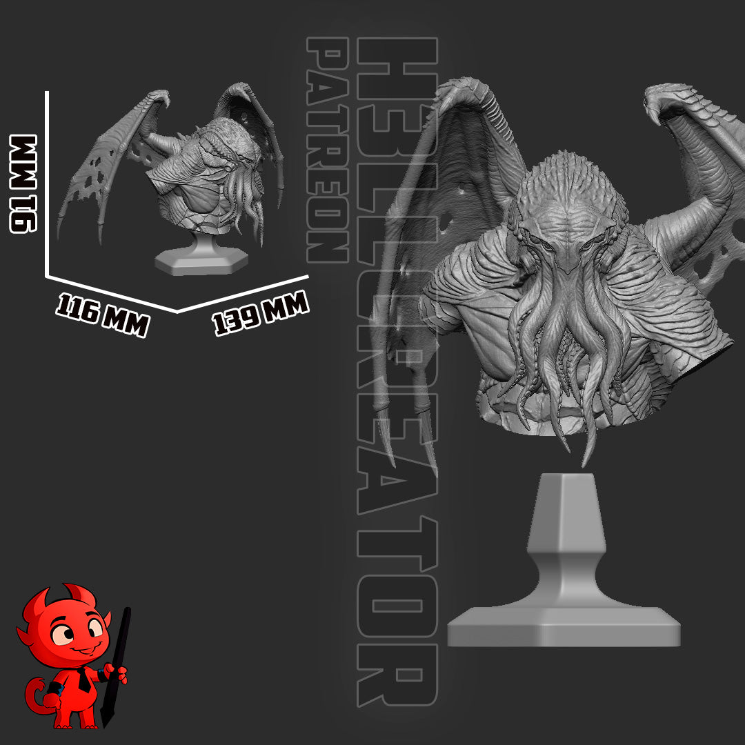Cthulhu from Lovecraftian Mythos by h3ll creator | High Quality Resin Print | Painted Commissions available! - Sephiknot
