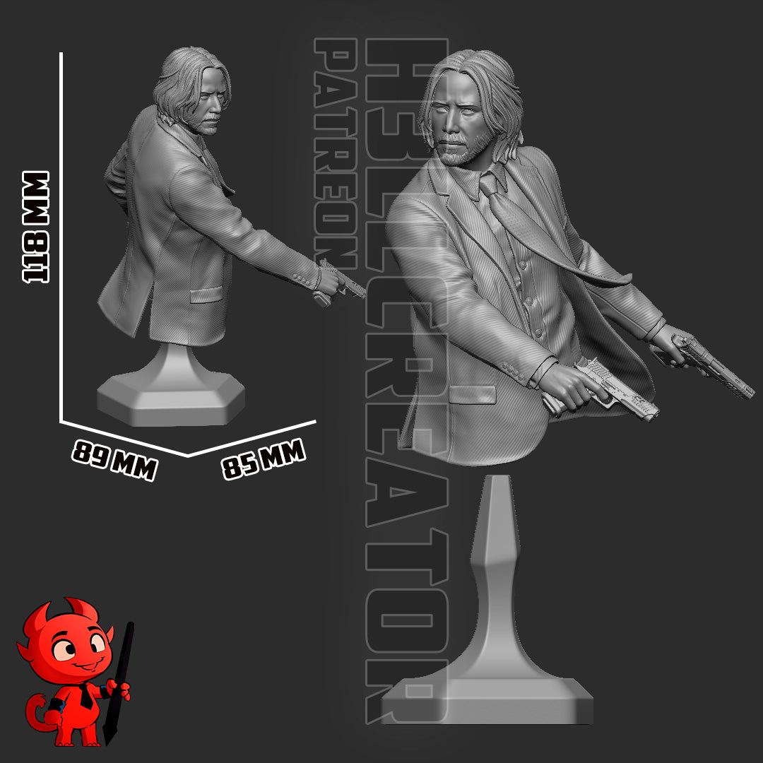 John Wick by h3ll creator | High Quality Resin Print | Painted Commissions available!