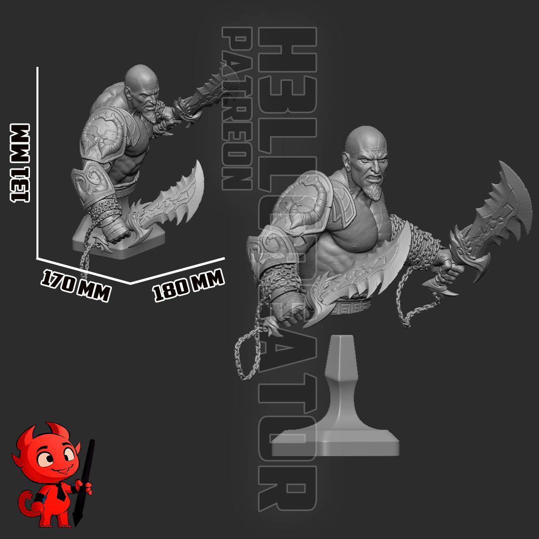 Kratos from God of War 3 by h3ll creator | High Quality Resin Print | Painted Commissions available!