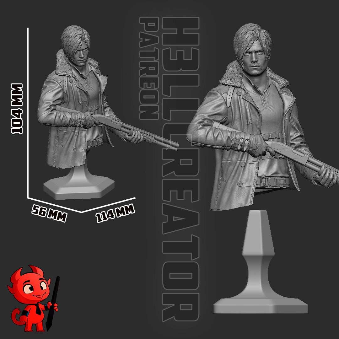 Leon Kennedy from Resident Evil by h3ll creator | High Quality Resin Print | Painted Commissions available! - Sephiknot