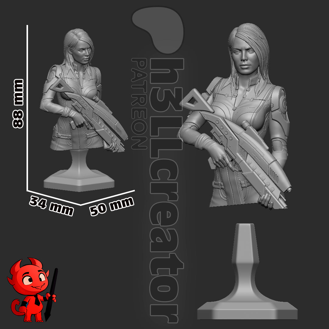Ashley Williams Garage Kit | Fanmade Model by h3llCreator | Mass Effect | 3D Printed - Sephiknot