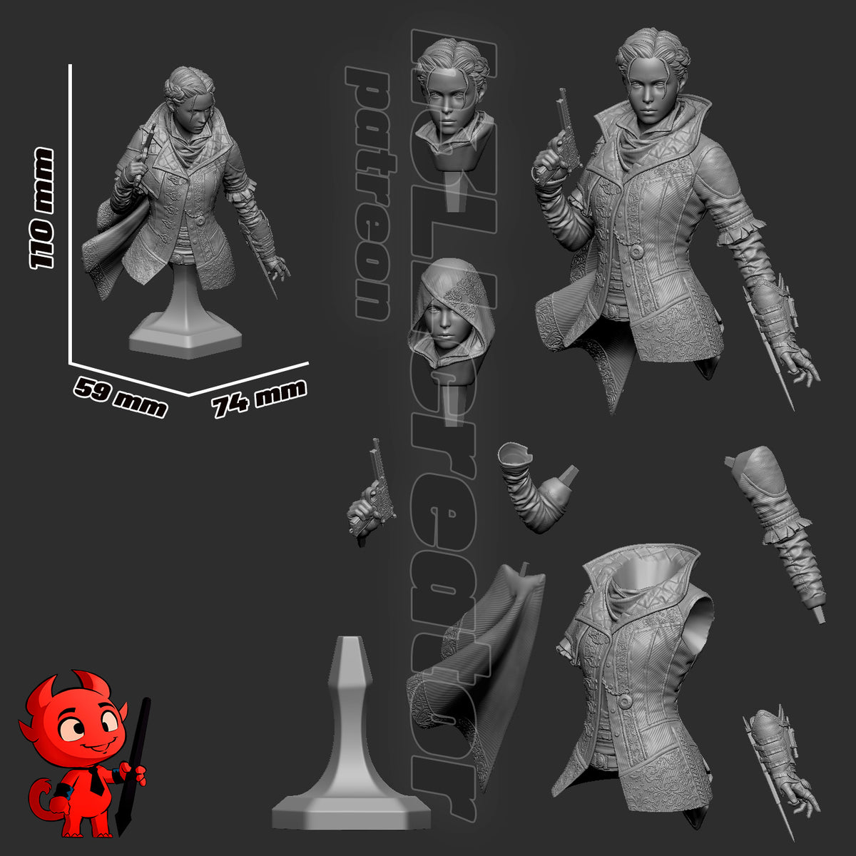 Evie from Assassins Creed by h3ll creator | High Quality Resin Print | Painted Commissions available!