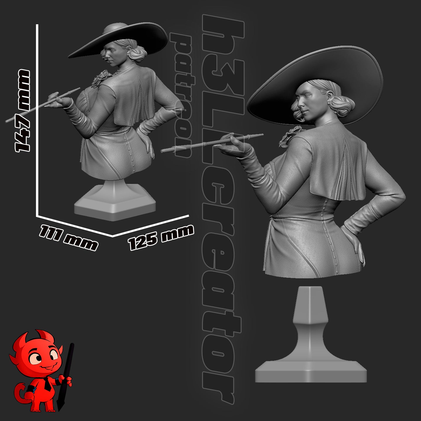 Lady Dimitrescu by h3ll creator | High Quality Resin Print | Painted Commissions available!